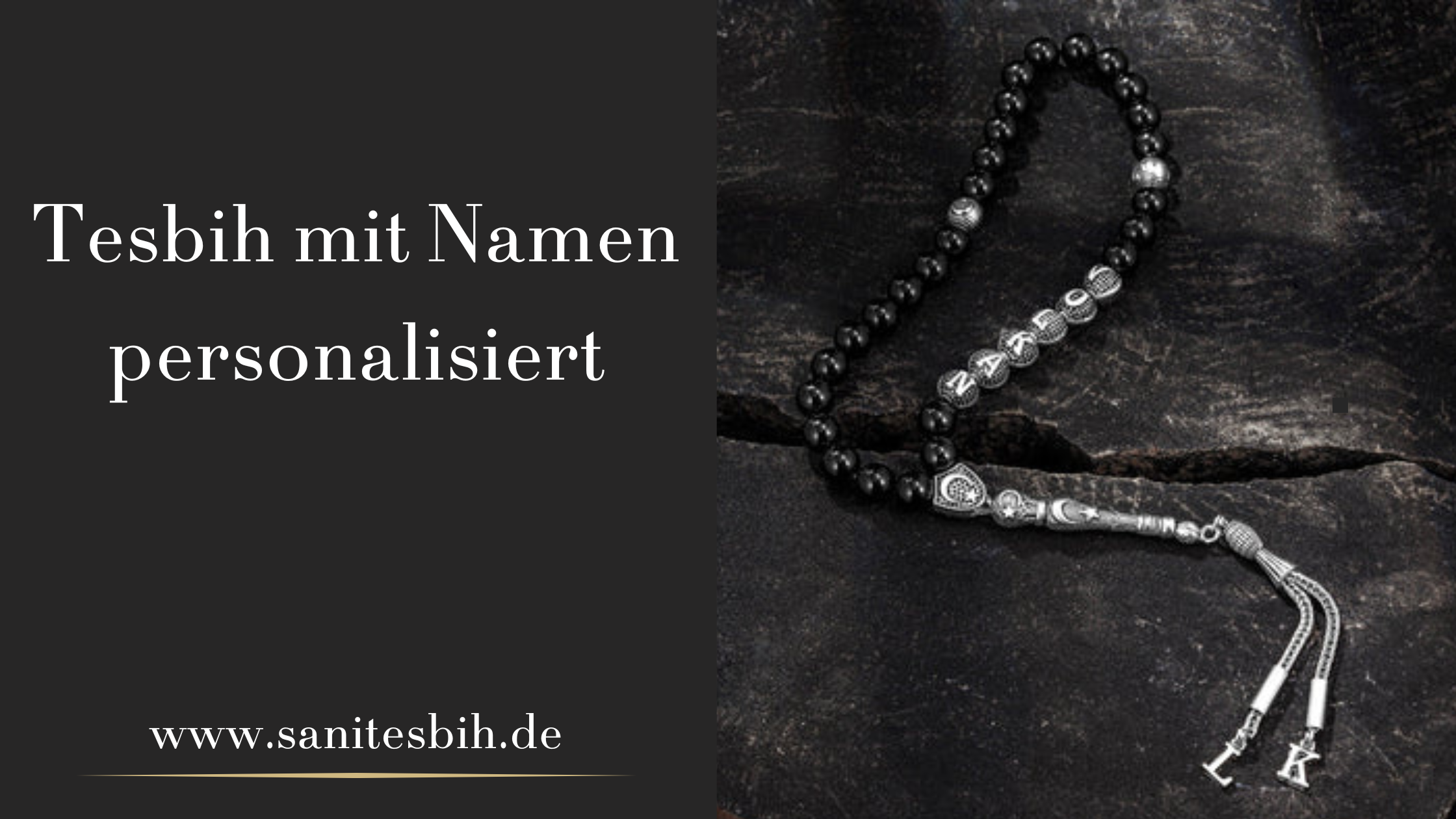 Tesbih mit Namen personalisiert