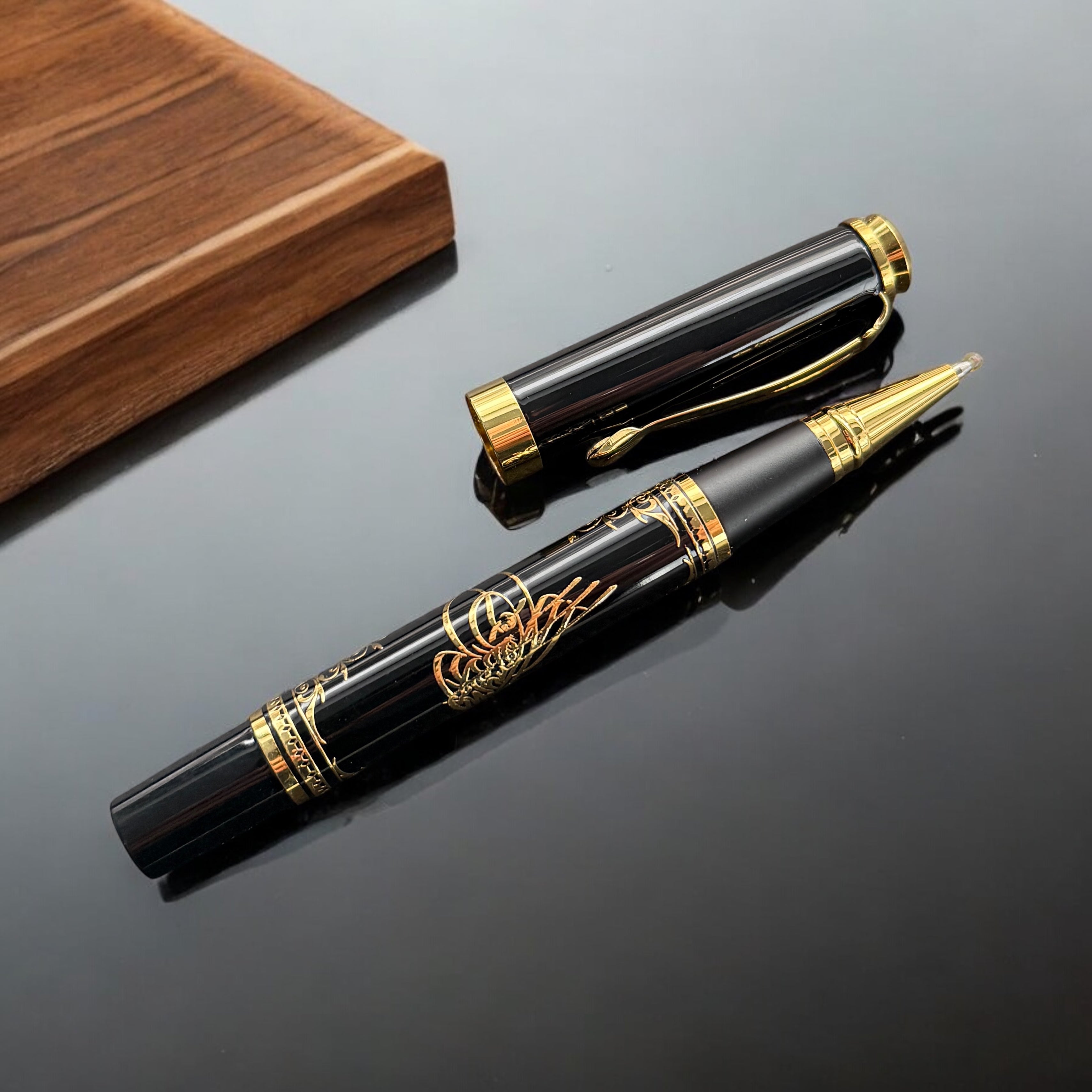 Kugelschreiber Black Gold - Tugra Logo