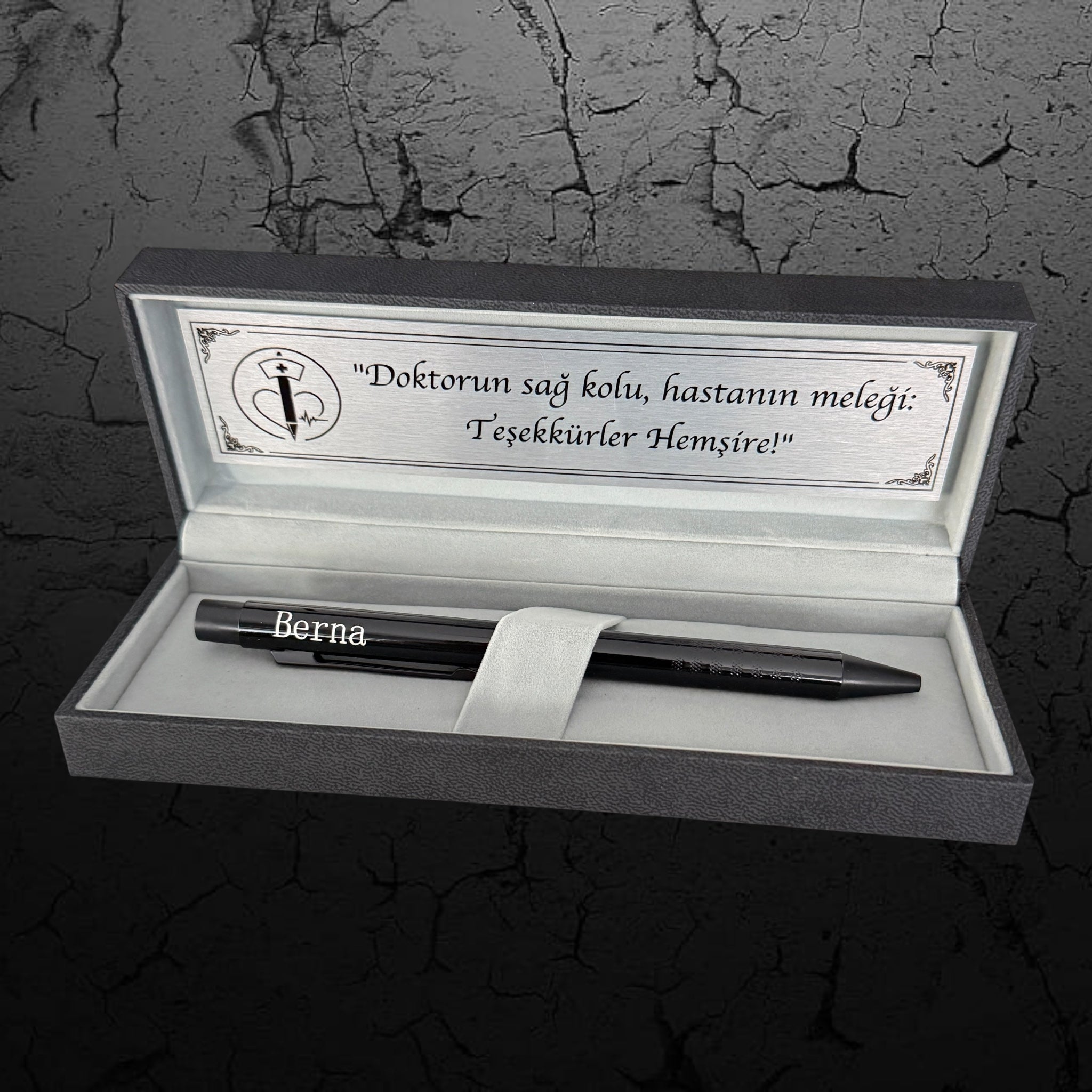 Personalisierter Kugelschreiber für Arzthelferinnen mit Etui & Wunschtext