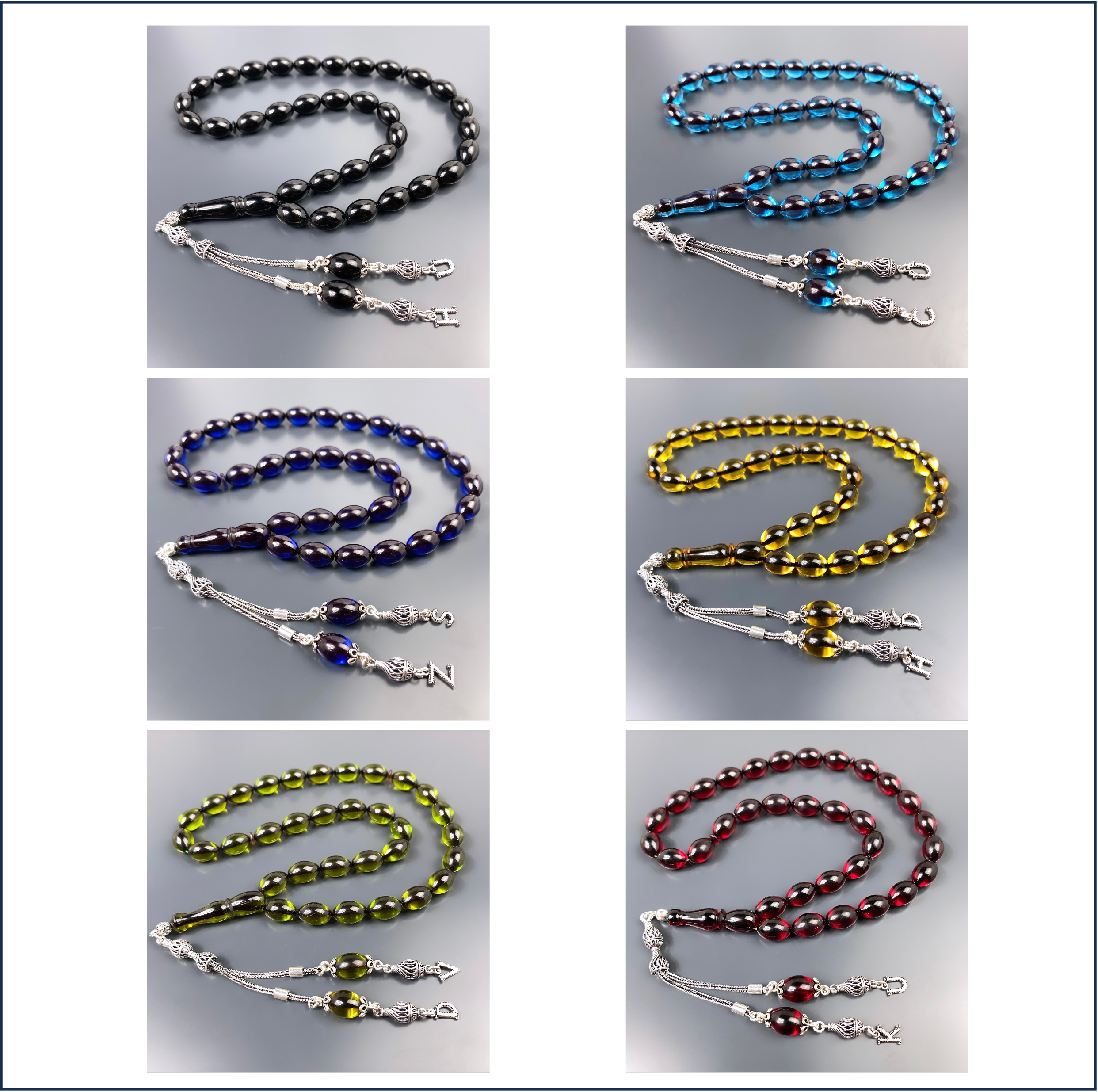Tesbih Set Özel Kutu 925 Silber SIKMA KEHRIBAR TESBIH - BLACK