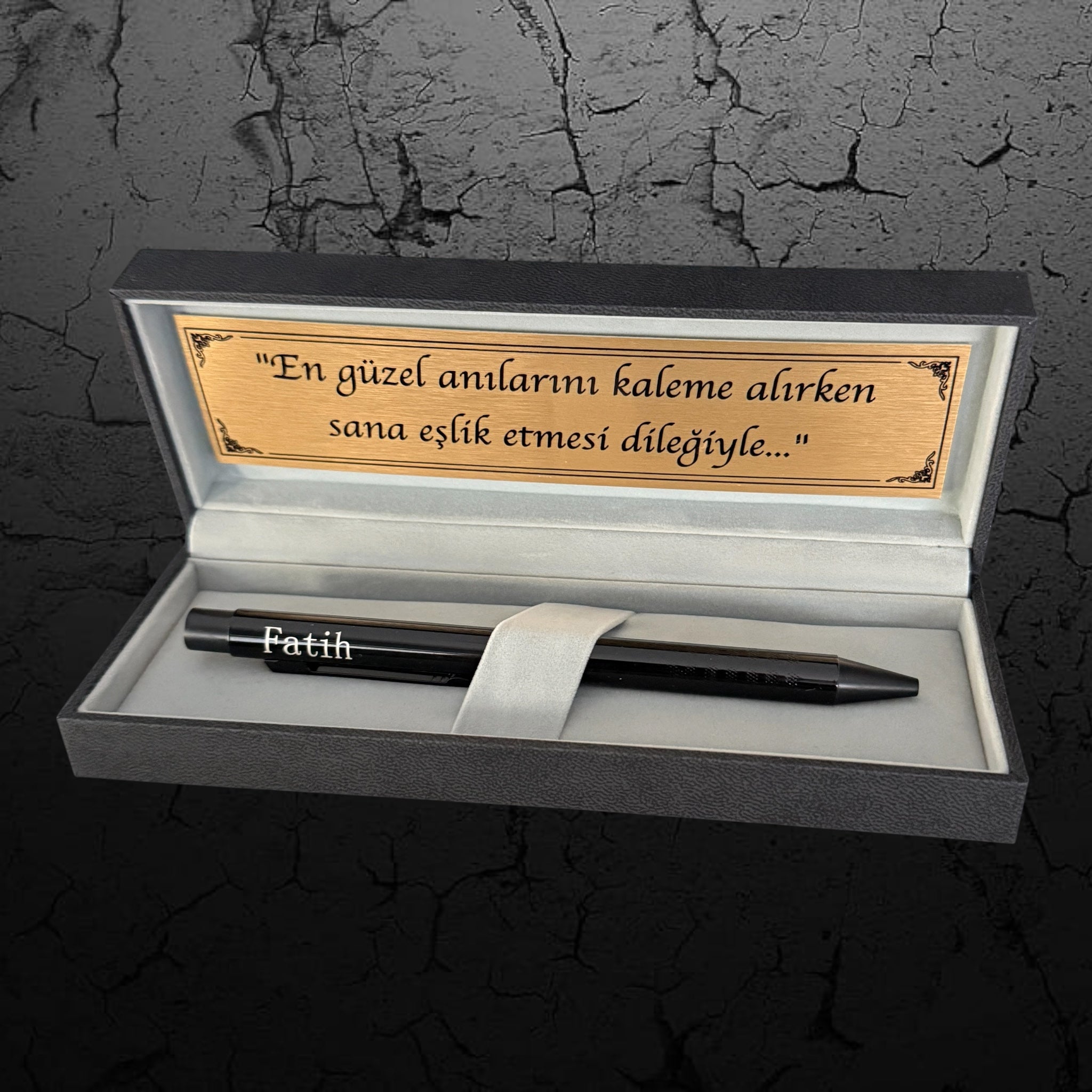 Edler Kugelschreiber mit Wunschtext Gold & Etui – Personalisiertes Geschenk