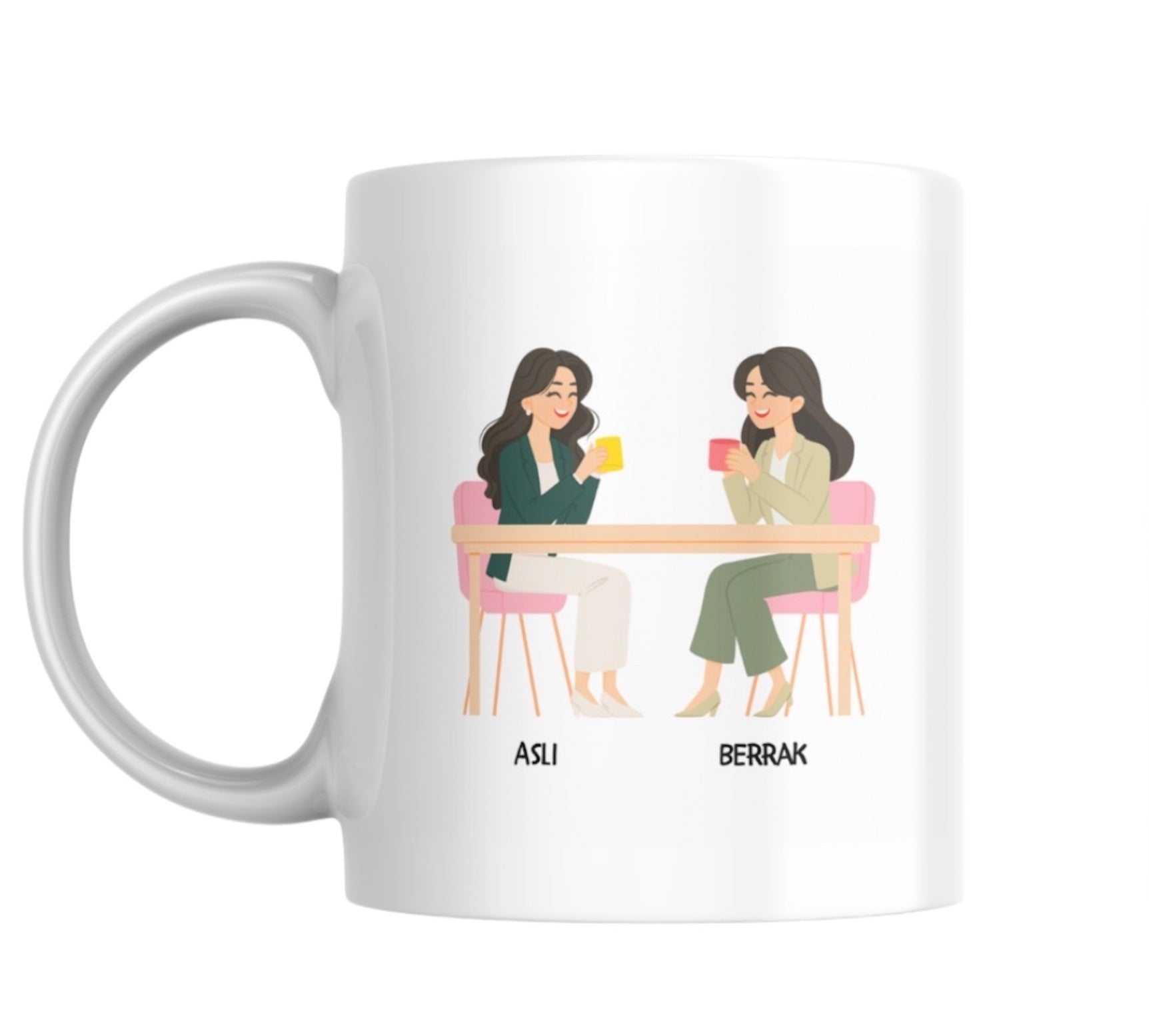 Personalisierter Kaffeebecher aus Keramik – Dedikodu Kanka Time