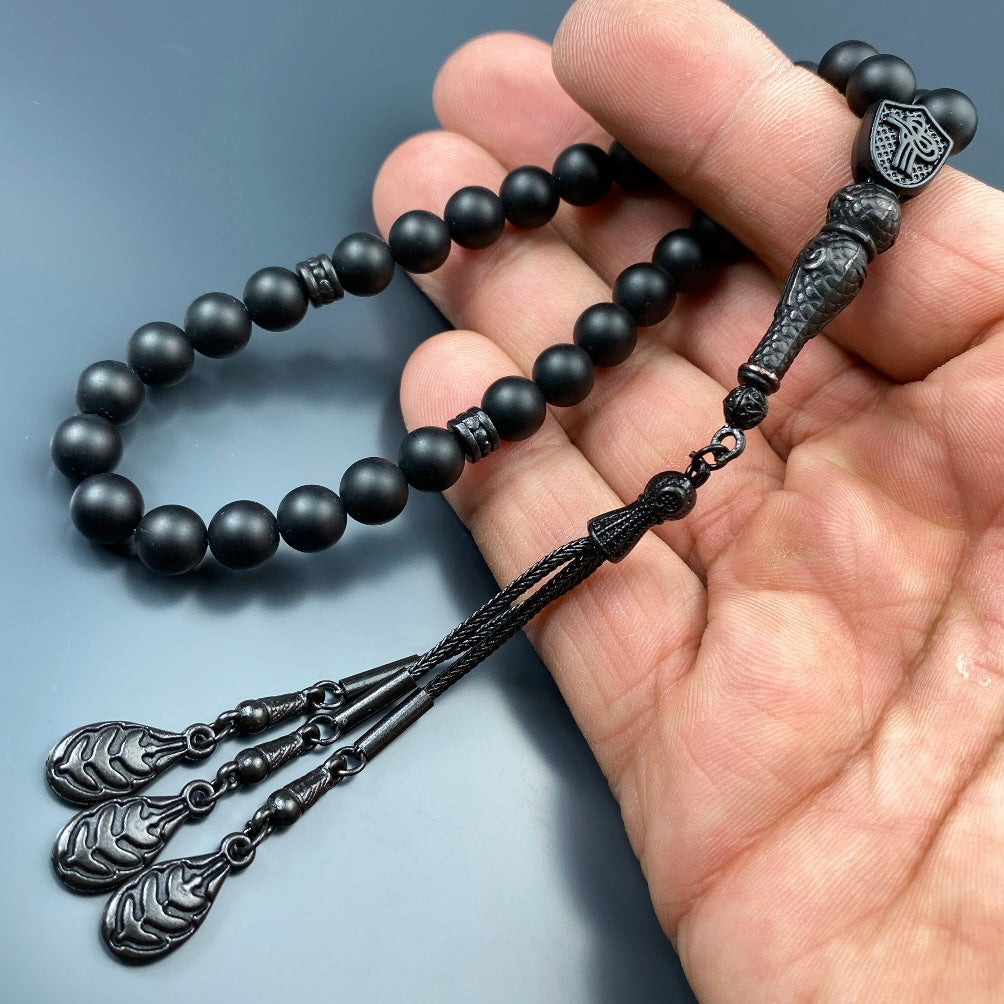 Tesbih Onyx Matt Black Edition Tugra- Basic Logo