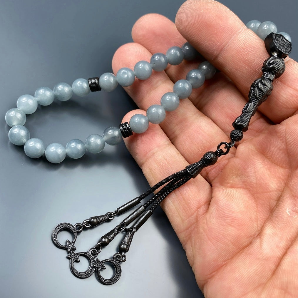 Tesbih Jade Grey Glanz Black Edition Ay Yildiz Logo