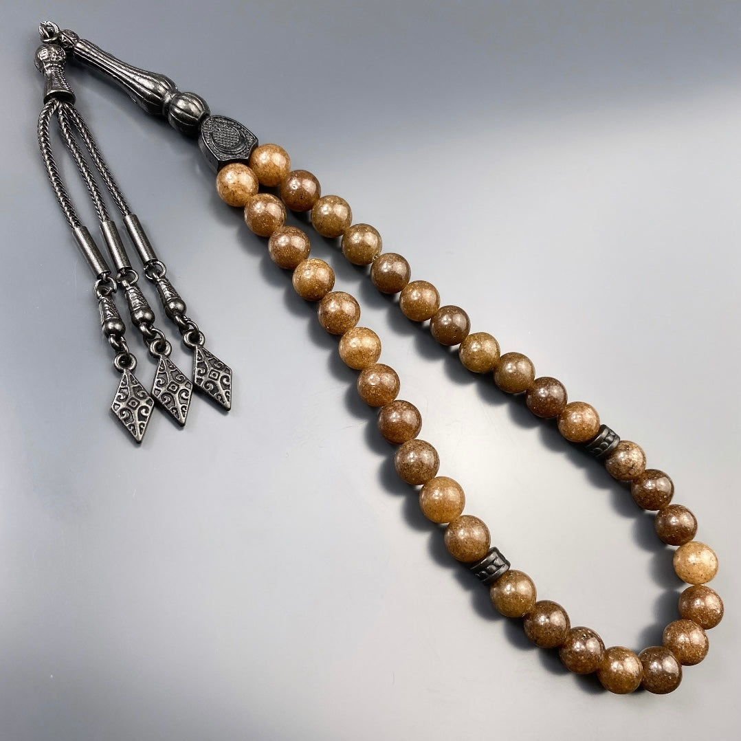 Tesbih Jade Braun Glanz Black Edition Ay Yildiz Basic Logo