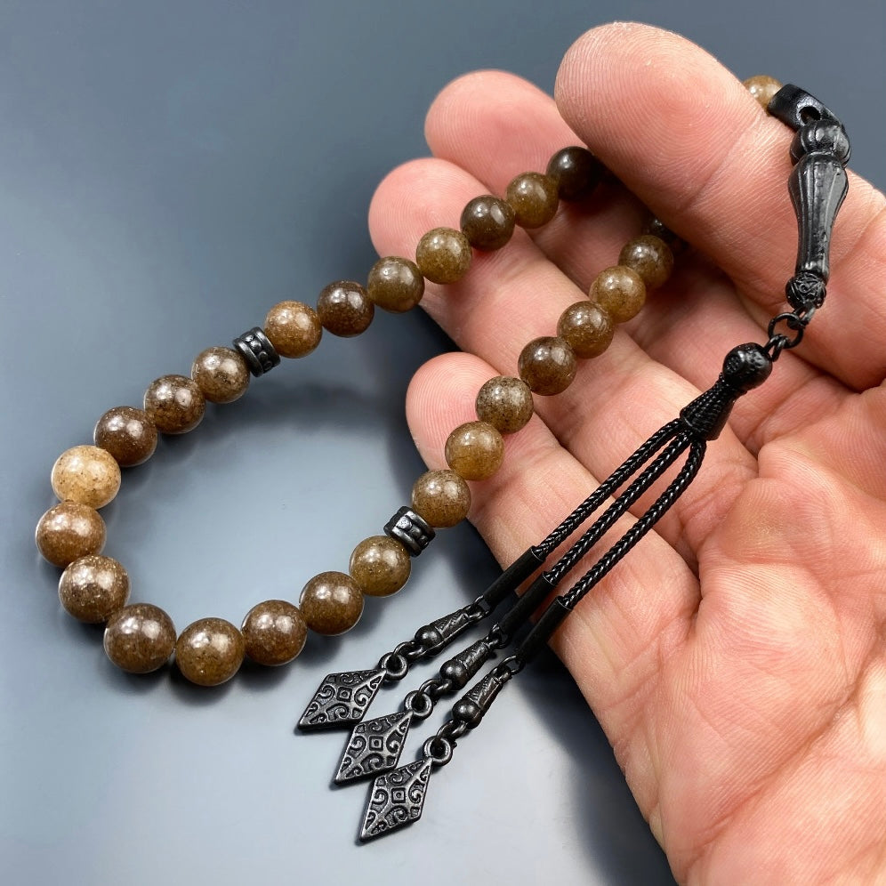 Tesbih Jade Braun Glanz Black Edition Ay Yildiz Basic Logo