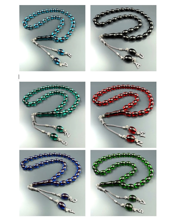 Tesbih Set Özel Kutu 925 Silber SIKMA KEHRIBAR TESBIH - BLACK