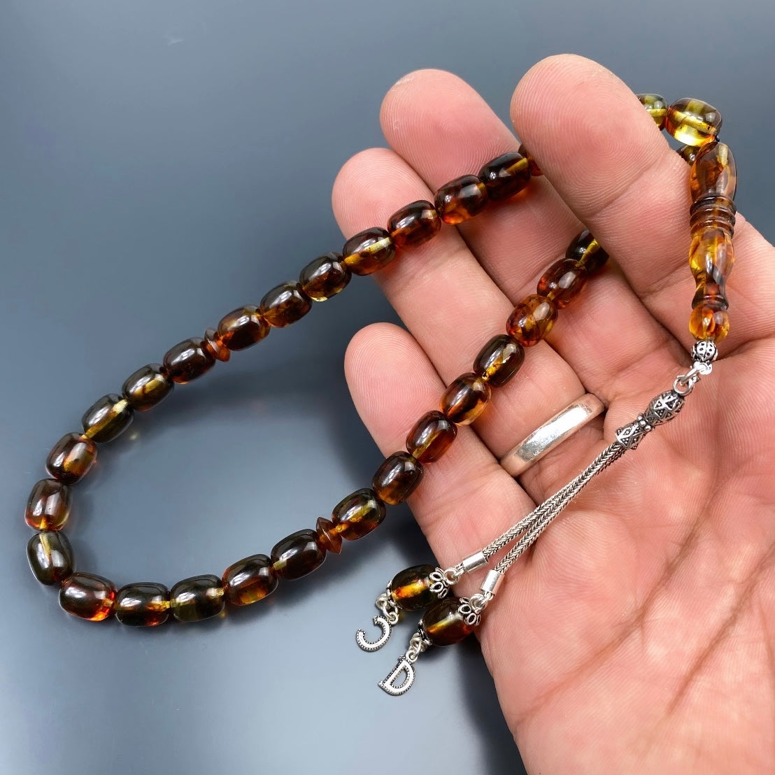 Kehribar Tesbih Gebetskette Perlenkette Männerschmuck Tesbih mit Namen personalisiert