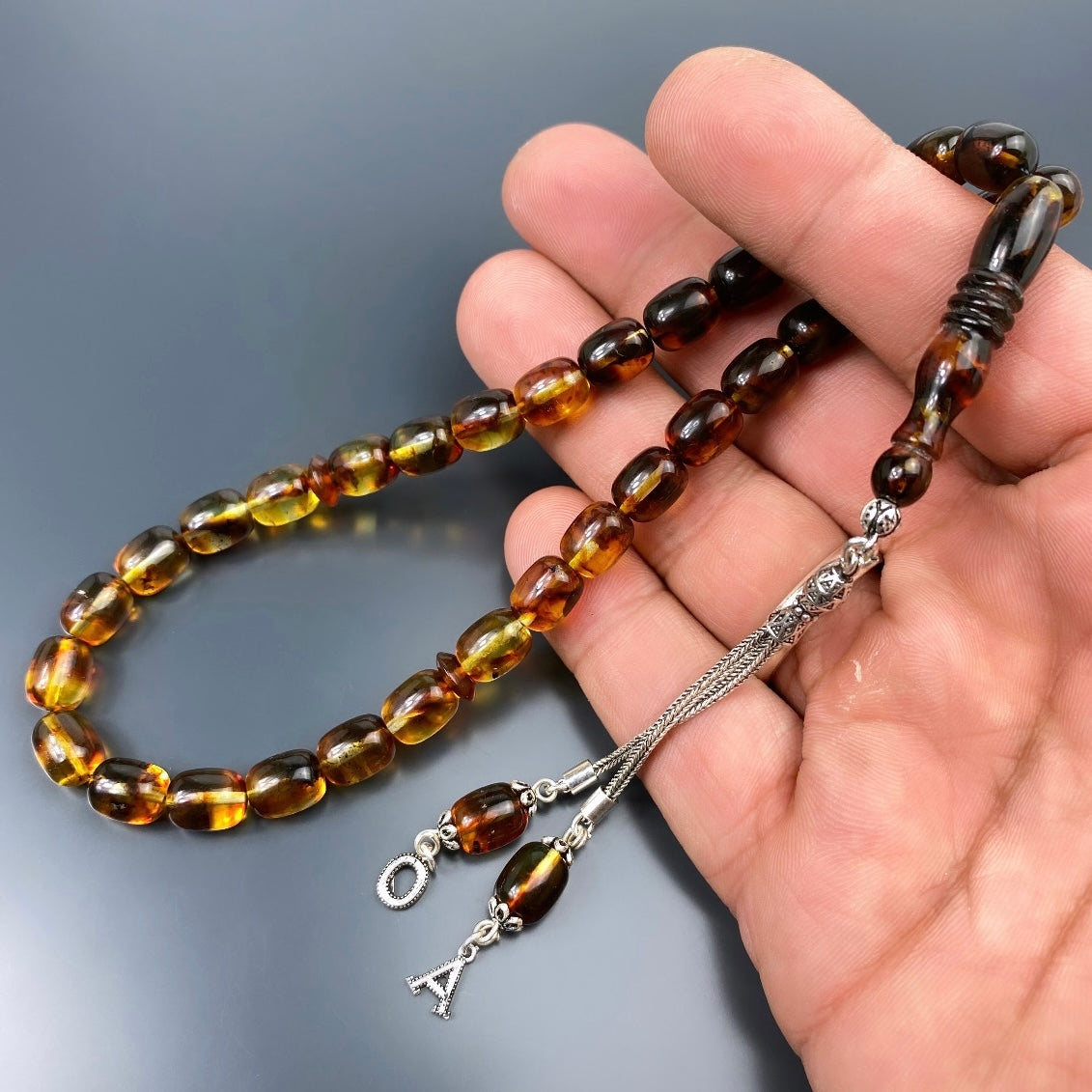 Kehribar Tesbih Gebetskette Perlenkette Männerschmuck Tesbih mit Namen personalisiert namaz tesbih