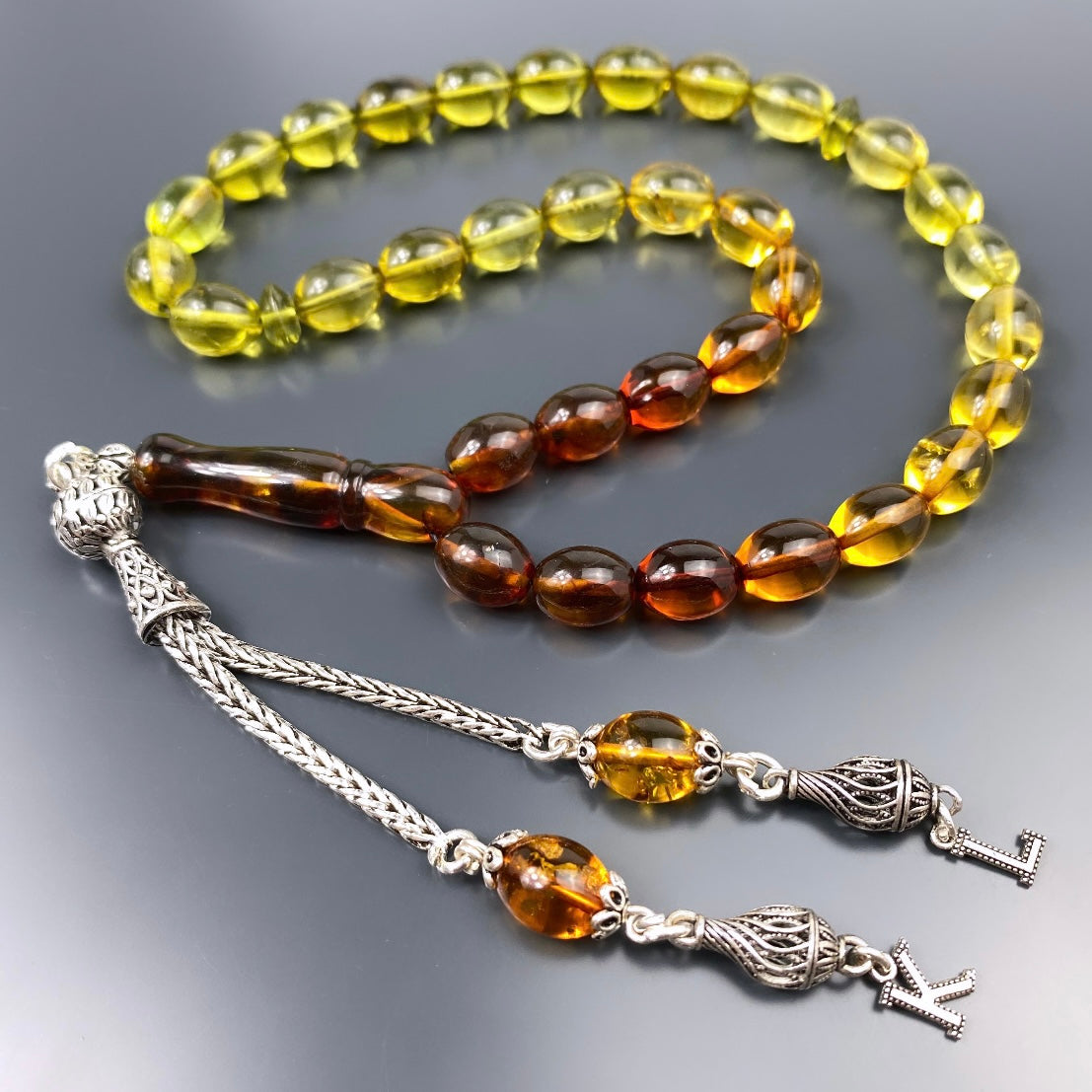 Kehribar Tesbih Gebetskette Perlenkette Männerschmuck Tesbih mit Namen personalisiert