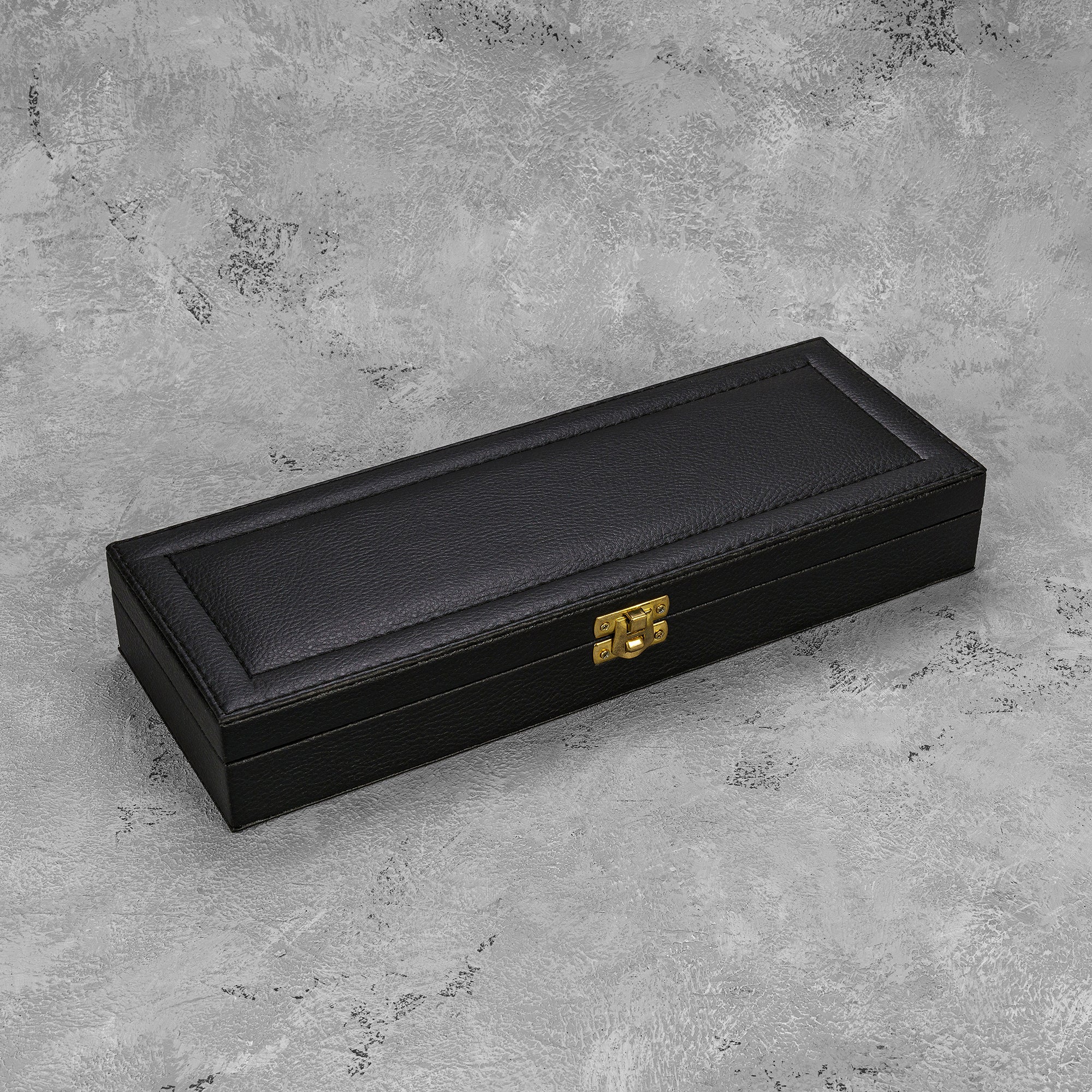 Tesbih Siyah Deri Kutu / Black Kunstleder Osmanli Logo innen personalisierte Geschenkbox