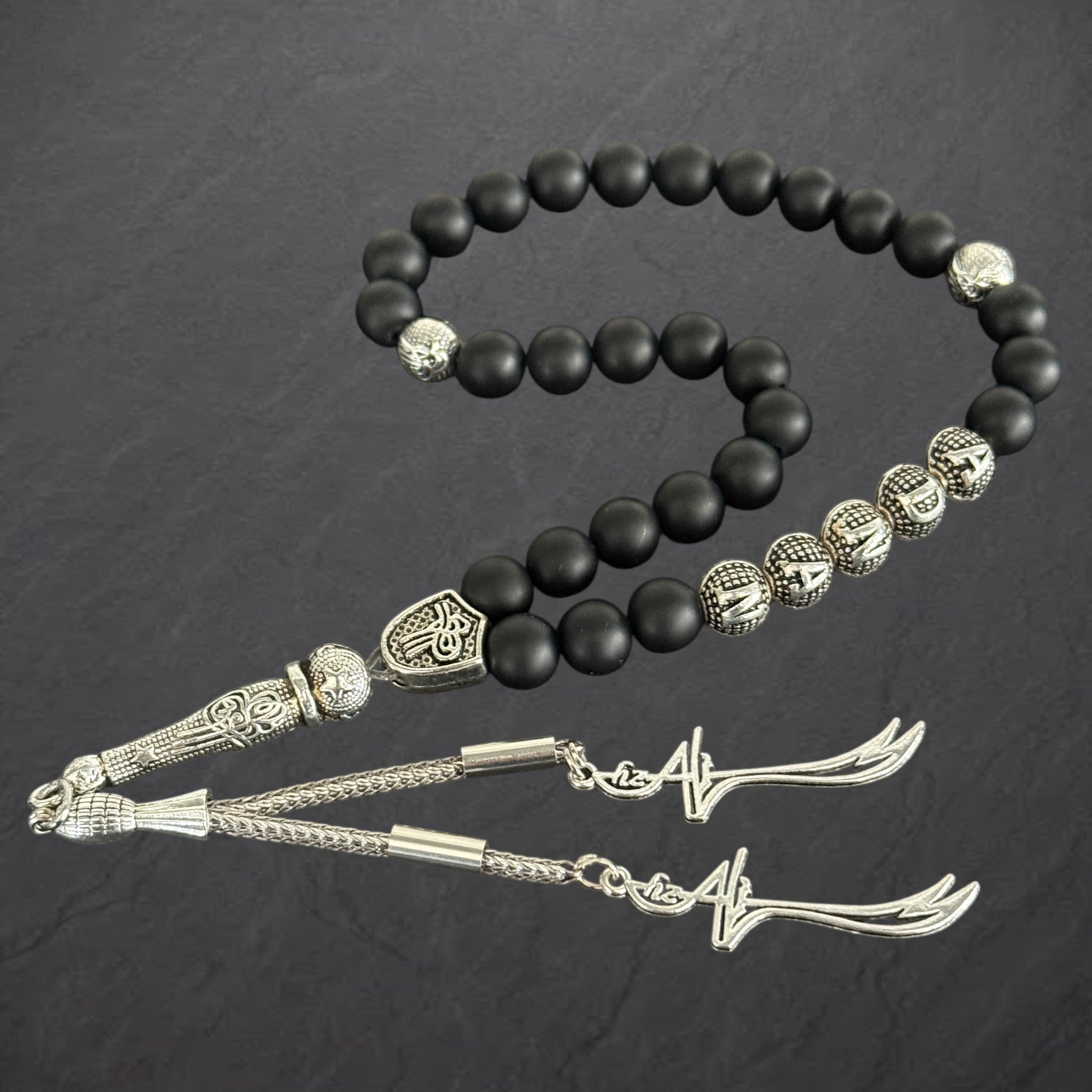 Tesbih mit Namen und Hz. Ali Logo anhänger