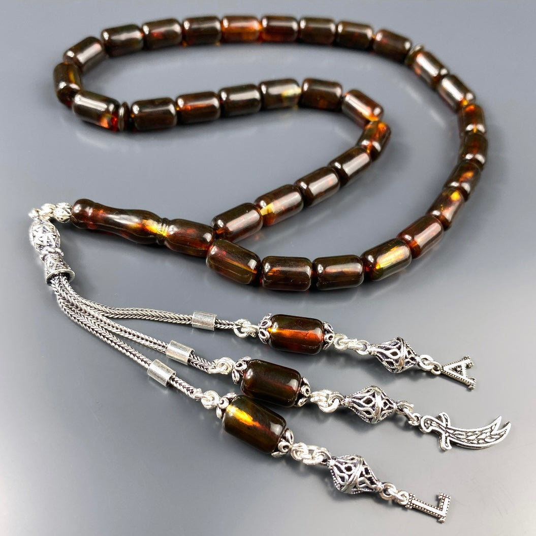 Kehribar Tesbih Kapsül 2 Buchstaben & Logo 925 Silber