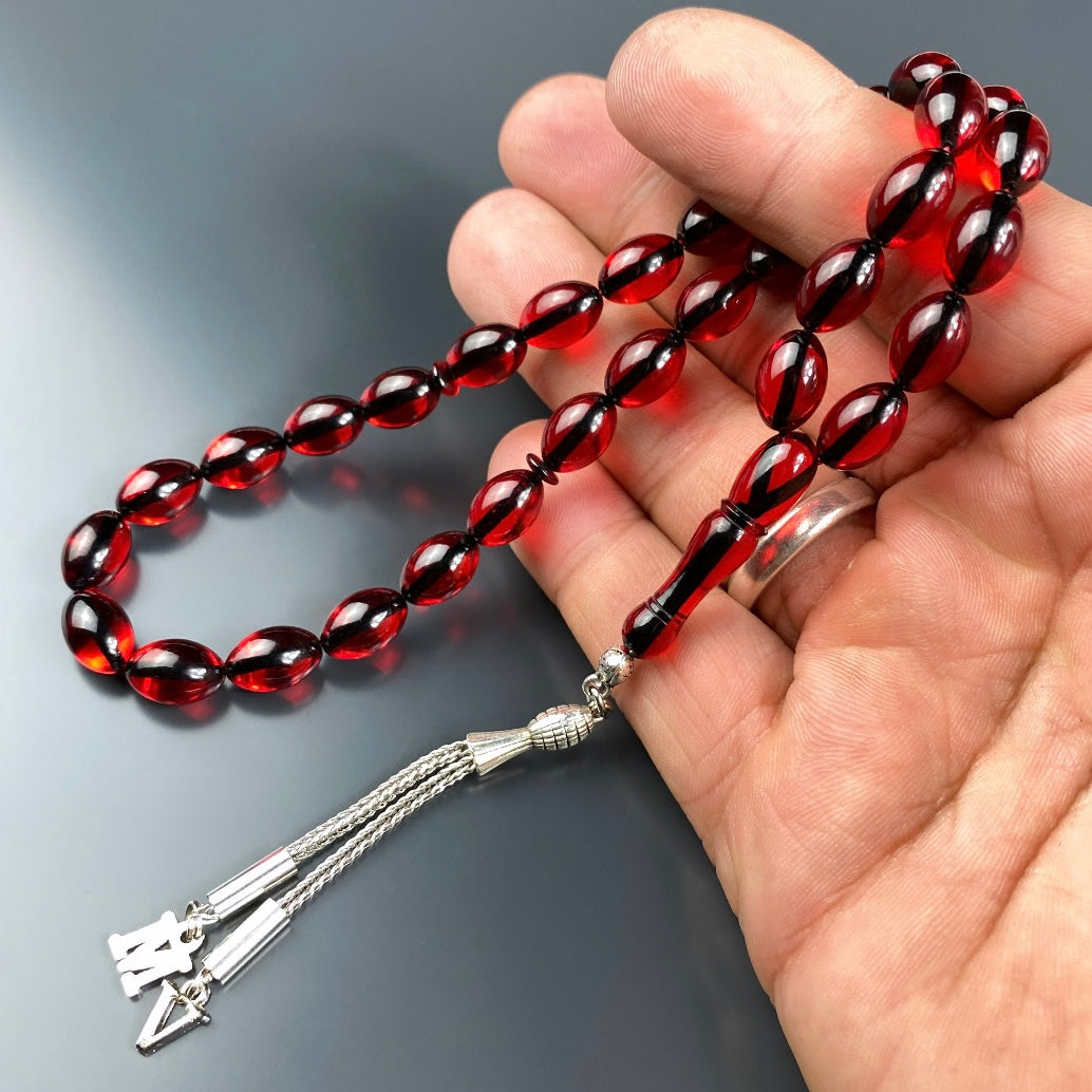 Sıkma Kehribar Tesbih 2 Buchstaben – Red Beyzi