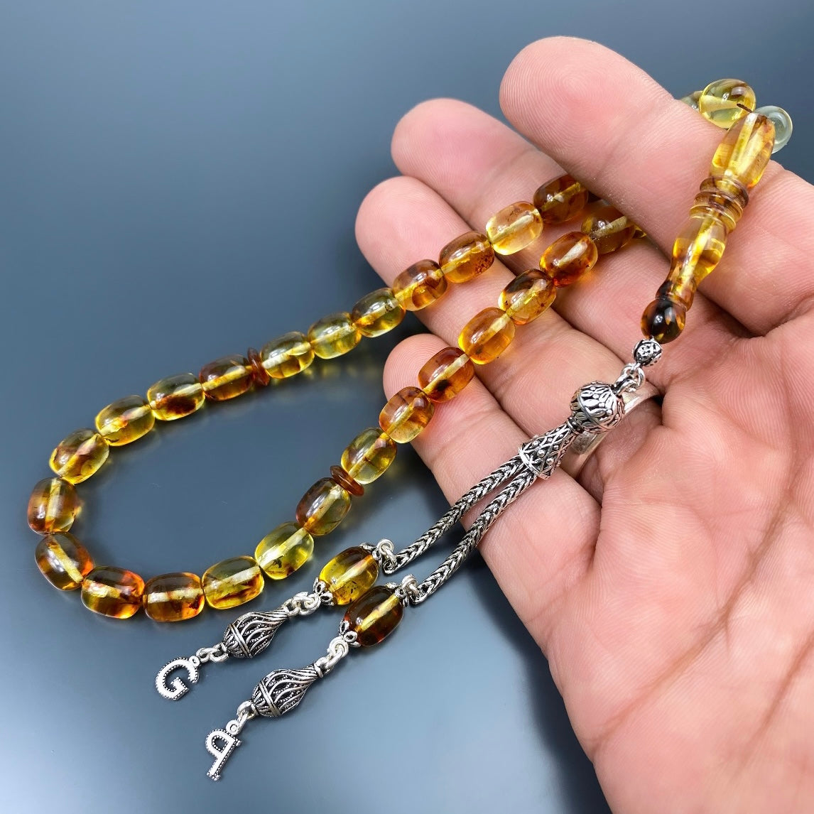 Kehribar Tesbih Gebetskette Perlenkette Männerschmuck Tesbih mit Namen personalisiert