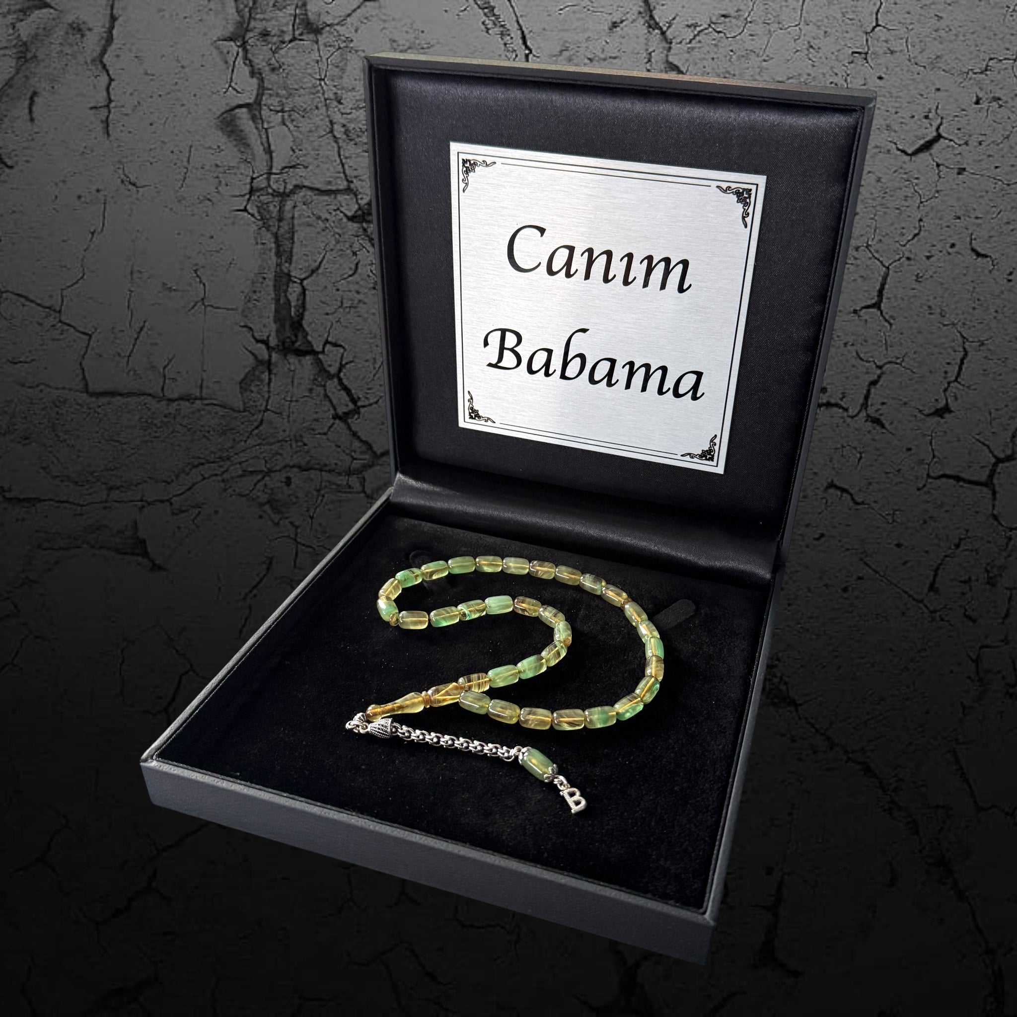 SIKMA Kehribar Tesbih 925 Silber mit edler Geschenkbox - Luxus Tesbih Geschenkset