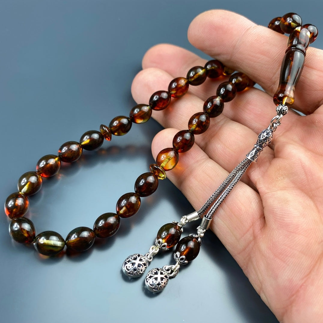 Kehribar Tesbih Beyzi Basic Logo 925 Silber