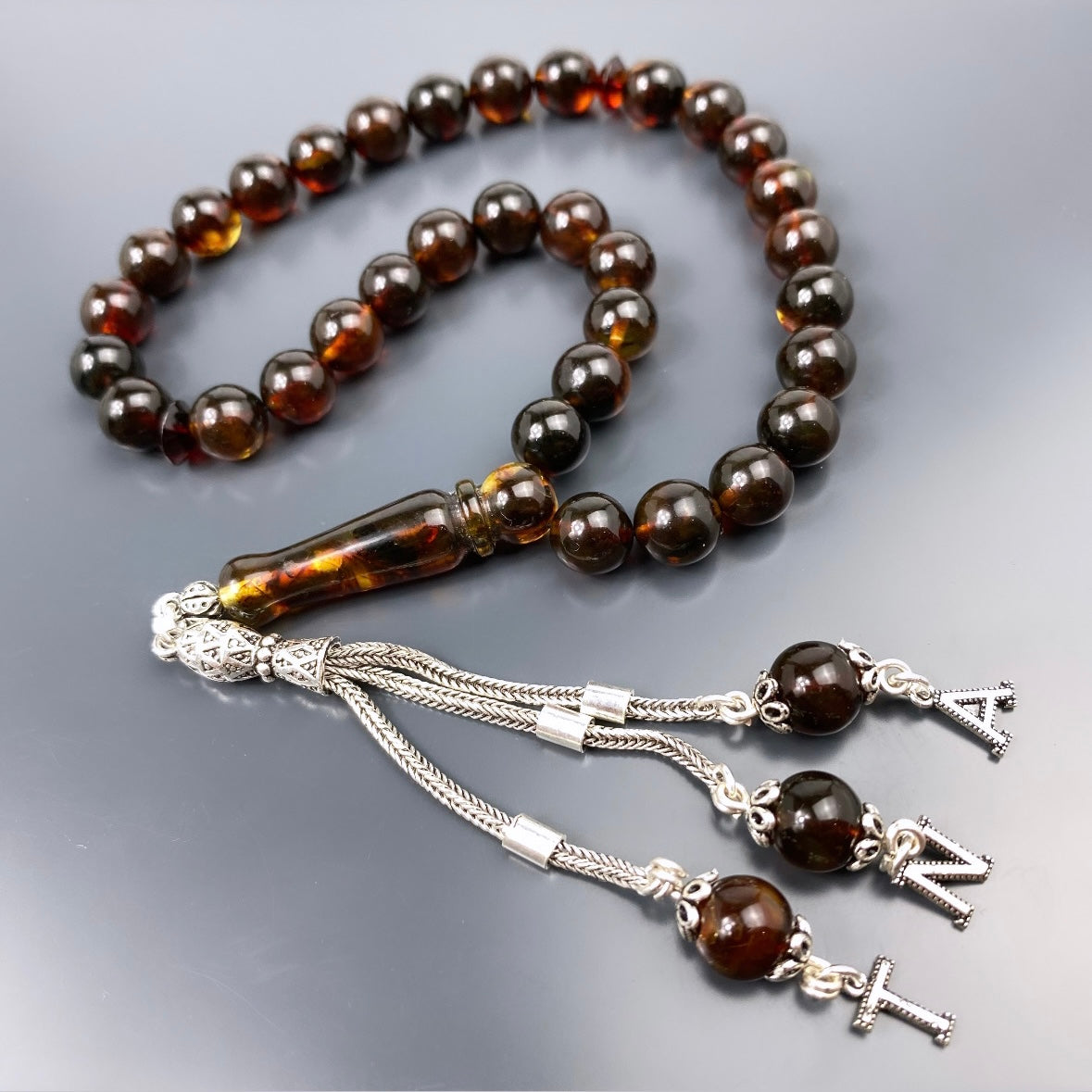 Kehribar Tesbih Gebetskette Perlenkette Männerschmuck Tesbih mit Namen personalisiert namaz tesbih