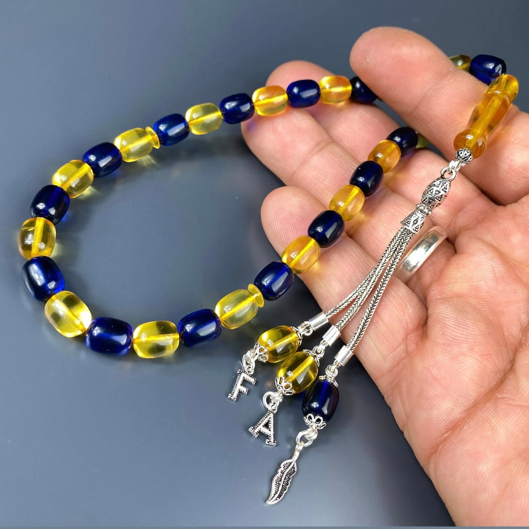 Kehribar Tesbih Taraftar FB Kapsül Kesim 2 Harf & Logo 925 Silver LIMITIERT