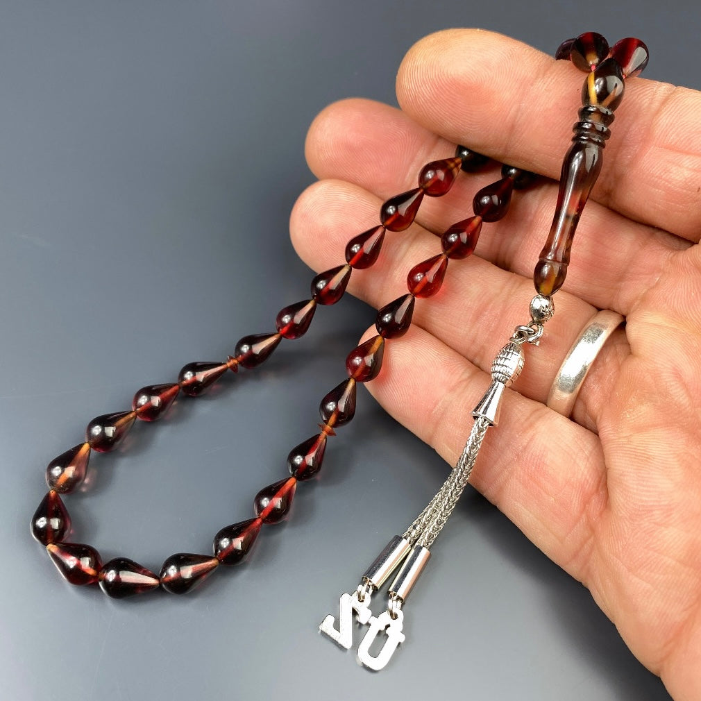 Kehribar Tesbih SIKMA Gebetskette personalisiert mit 2 Buchstaben No. 142