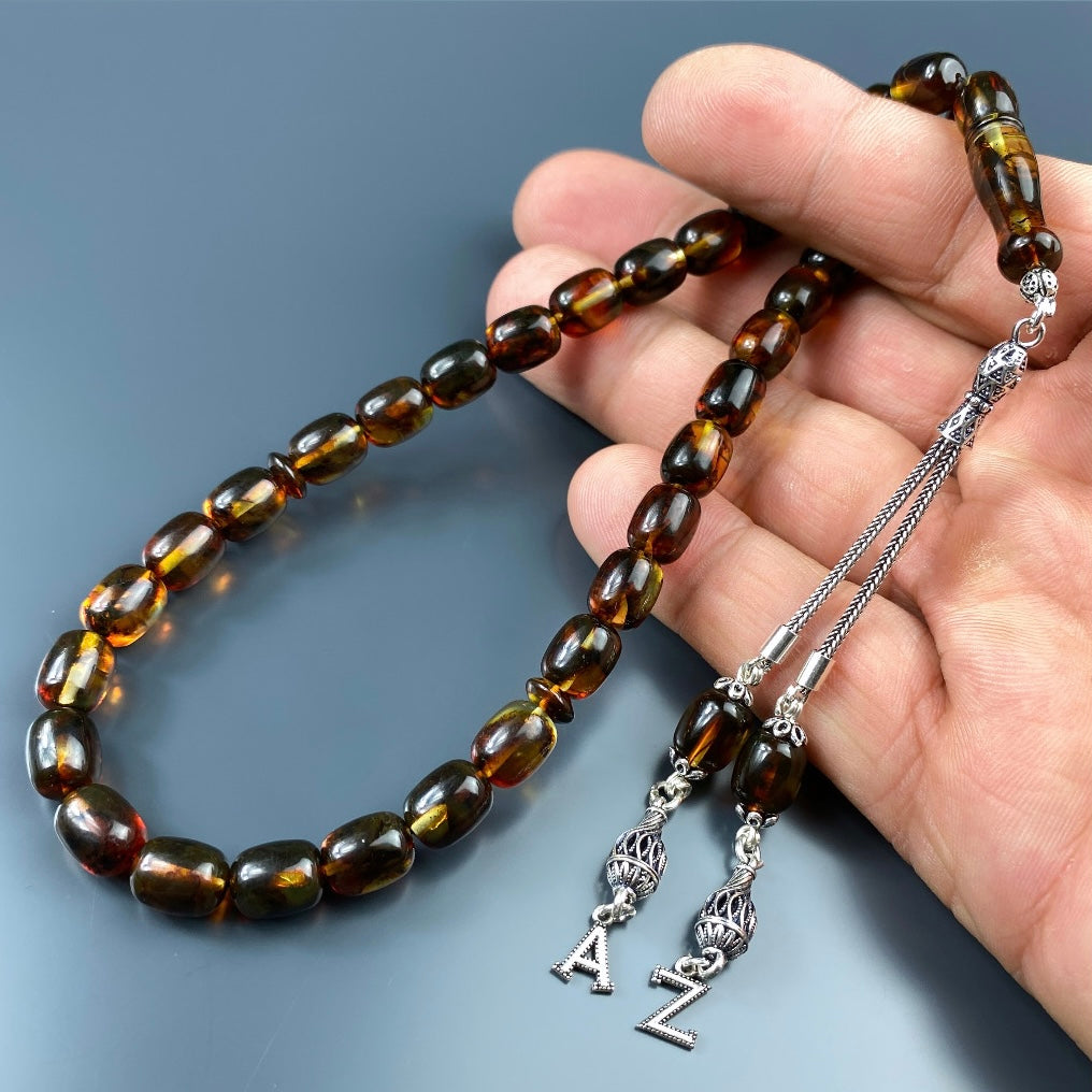 Kehribar Tesbih Kapsül 2 Buchstaben 925 Silber