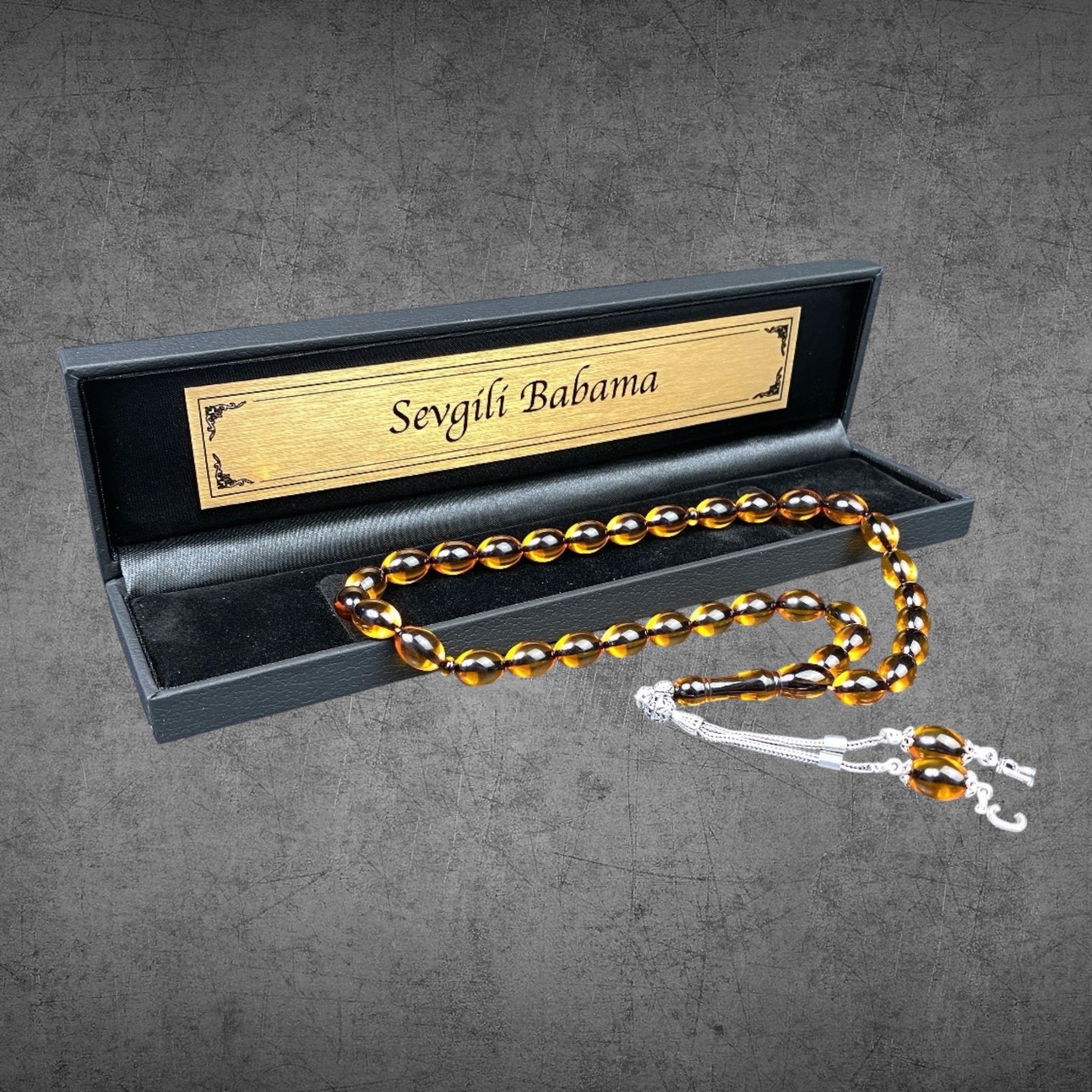Orange Tesbih SIKMA KEHRIBAR Beyzi mit Box - 925 Silber