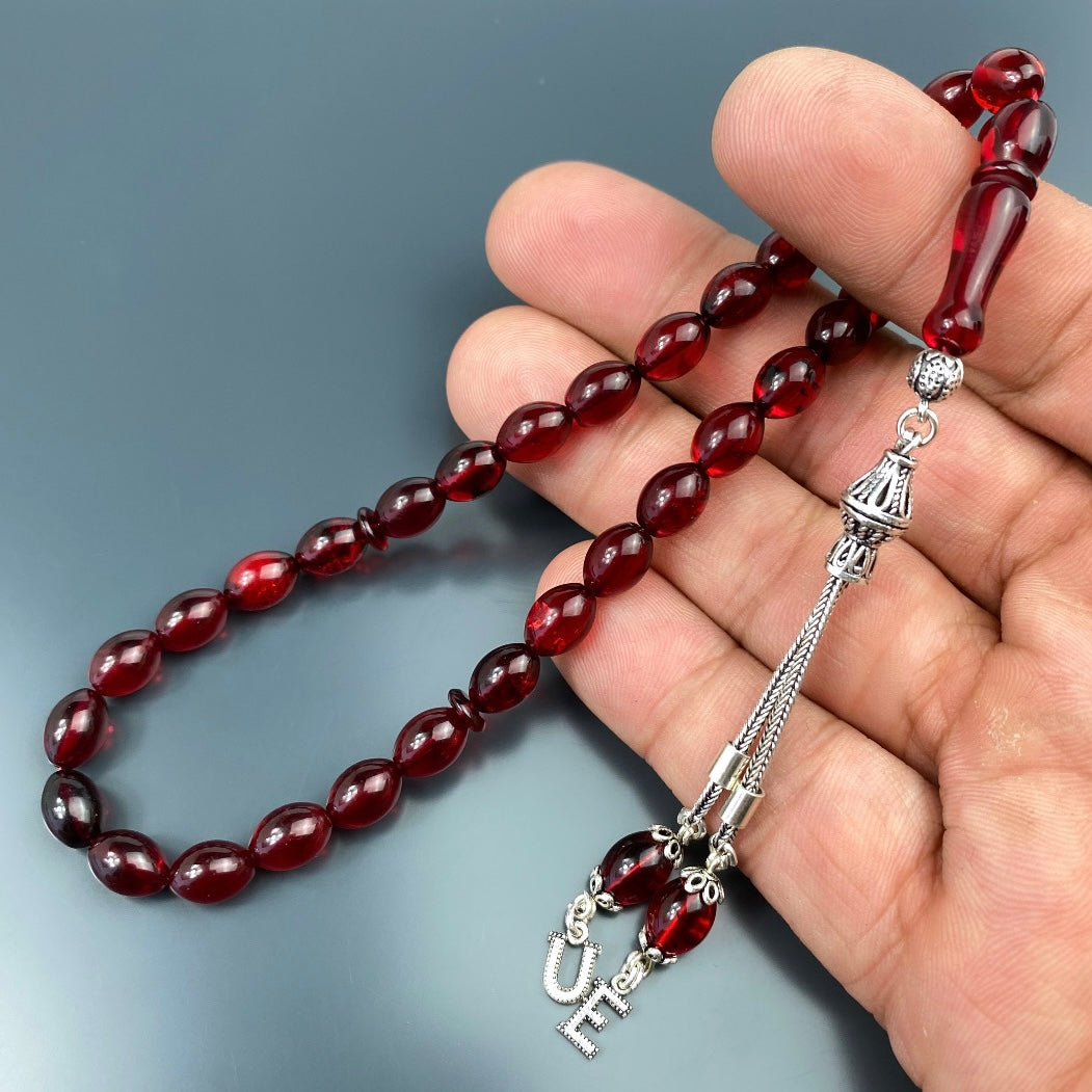 Kehribar Tesbih Gebetskette Perlenkette Männerschmuck Tesbih mit Namen personalisiert namaz tesbih