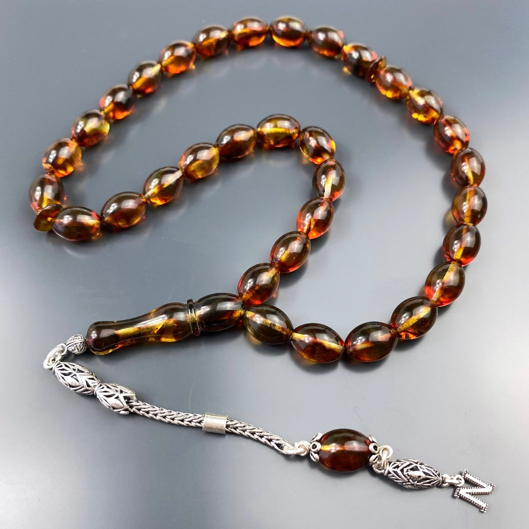 Kehribar Tesbih Gebetskette Perlenkette Männerschmuck Tesbih mit Namen personalisiert namaz tesbih