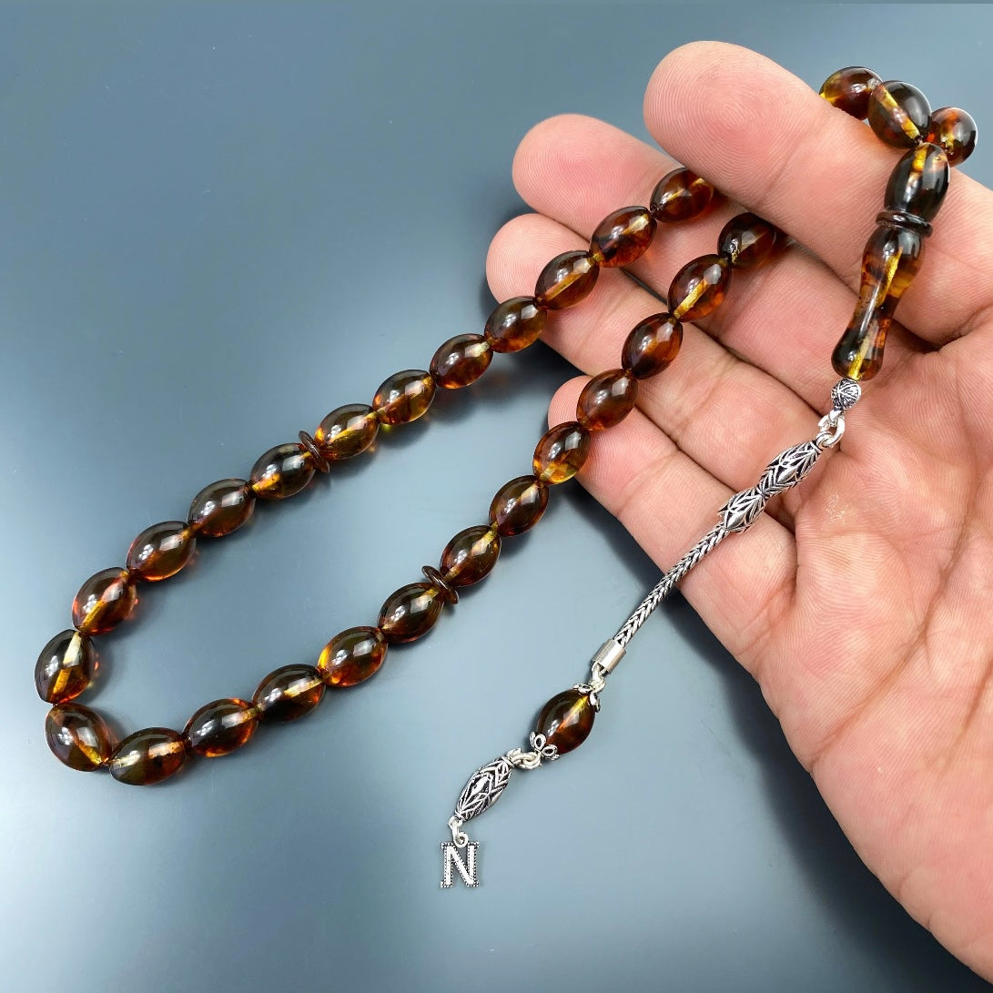 Kehribar Tesbih Gebetskette Perlenkette Männerschmuck Tesbih mit Namen personalisiert namaz tesbih