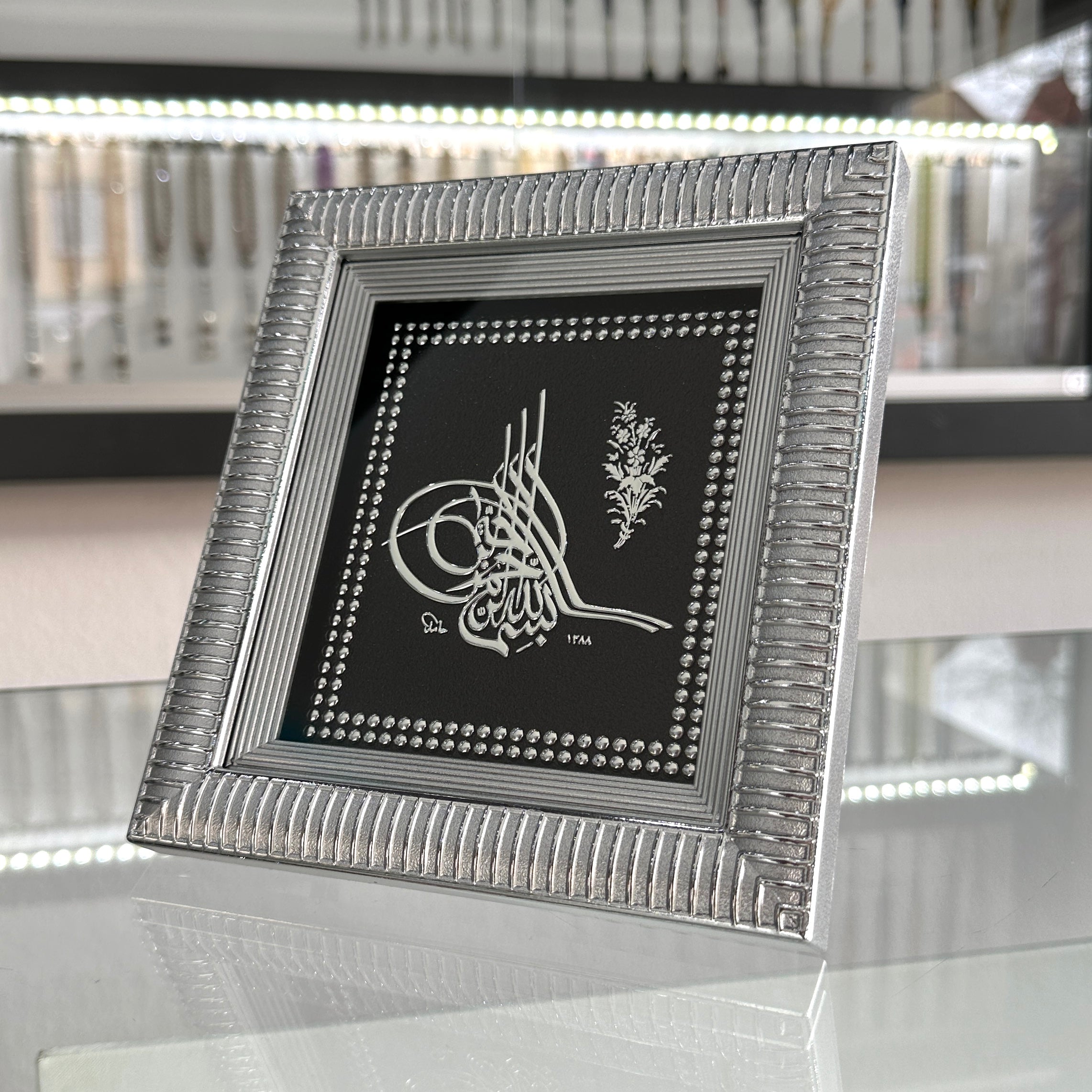 Tugra Logo Bilderrahmen Silber