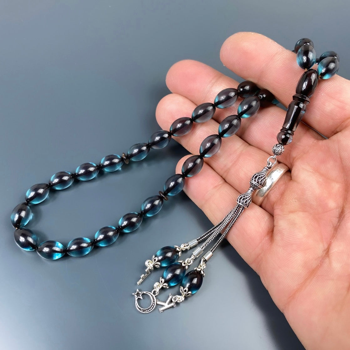 Tesbih SIKMA Kehribar 925 Silber personalisiert mit Logo