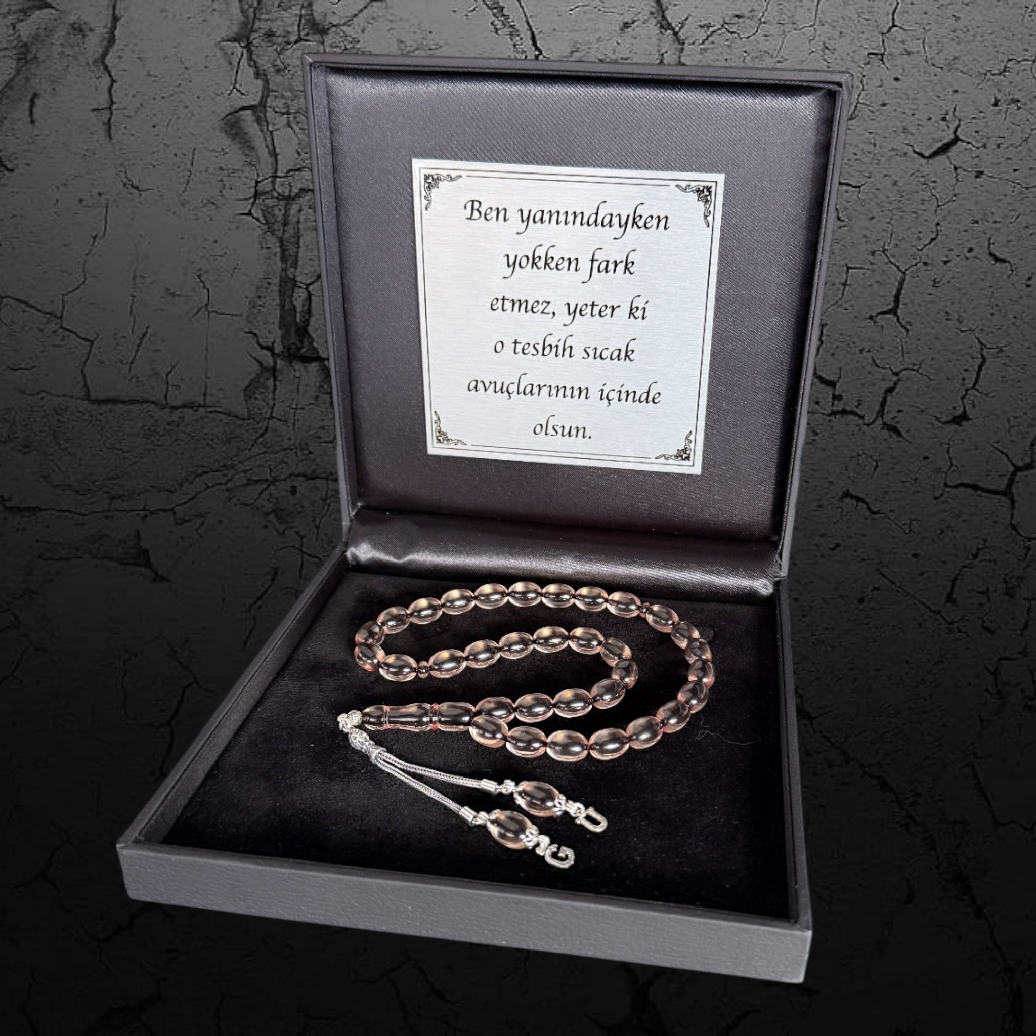 Kehribar Tesbih Sıkma Kapsül Seffaf 2 Buchstaben 925 Silber