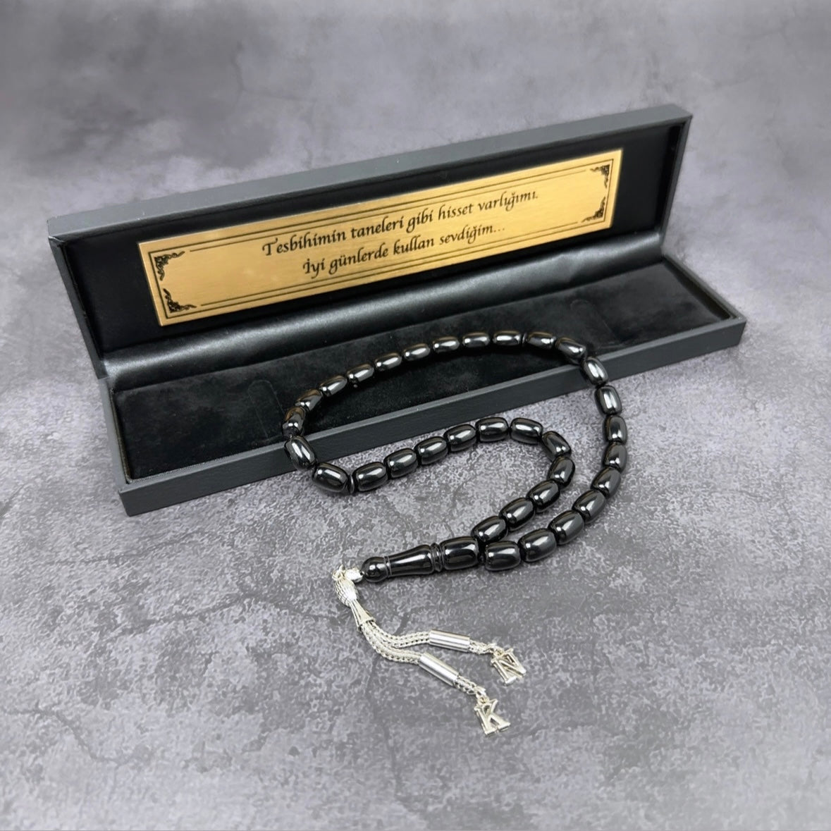 Tesbih Ates SIKMA Kehribar mit Black Box personalisiert No.5