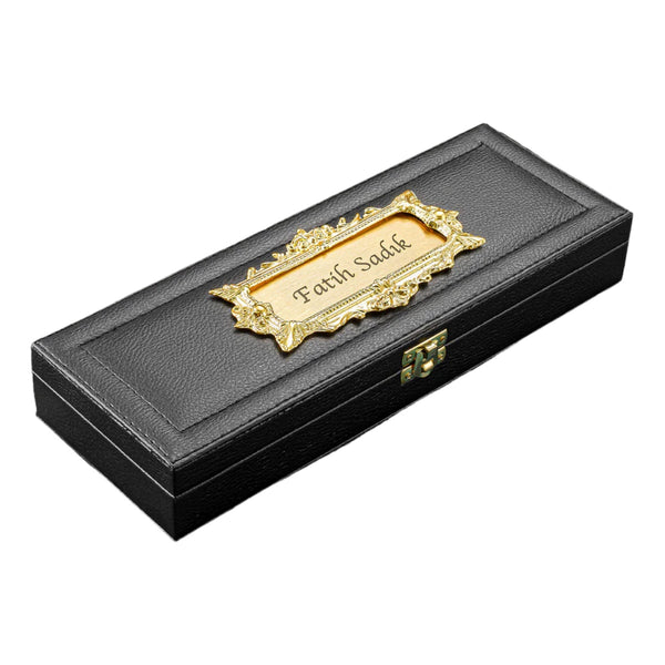 Tesbih Black Box mit Rahmen und Feuerzeug Geschenkset - Dede Logo