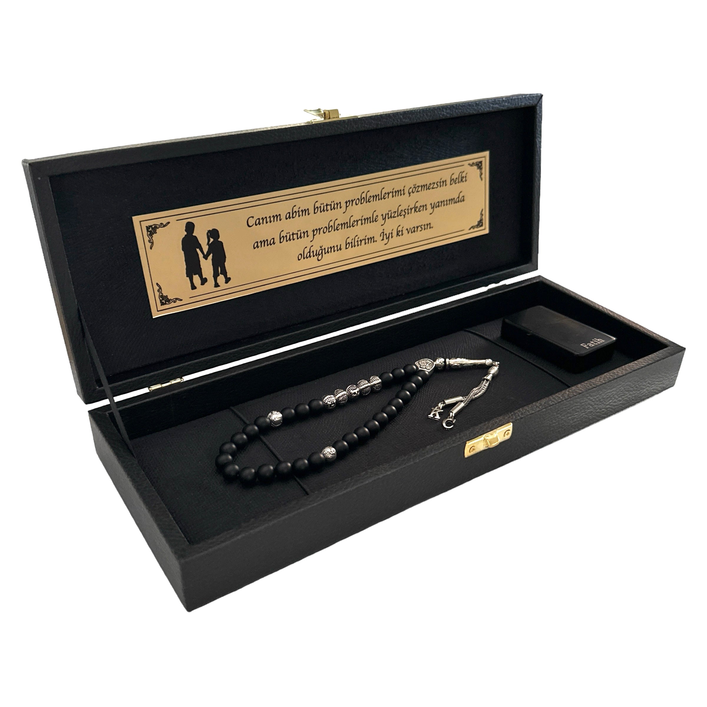 Tesbih mit Namen und Geschenkbox personalisiert mit einem Wunschtext Geschenk etui islamische geschenke perlenkette männerschmuck Kehribar tesbih schlüsselanhänger personalisiert