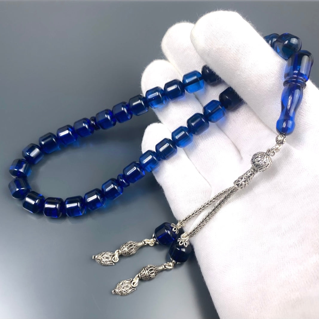 Kehribar Tesbih / Bernstein Blau Büyük Boy