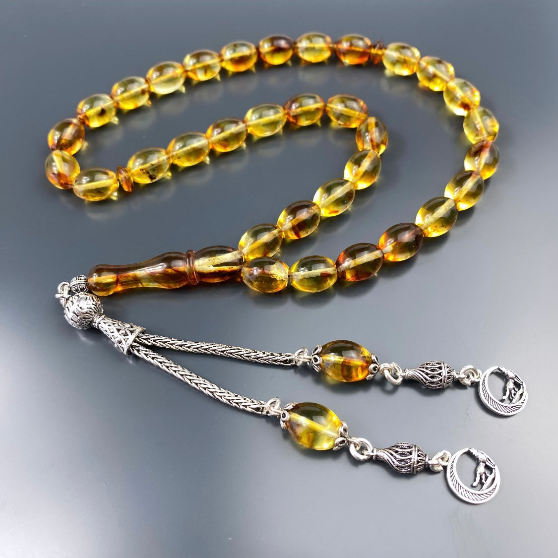 Kehribar Tesbih Gebetskette Perlenkette Männerschmuck Tesbih mit Namen personalisiert namaz tesbih