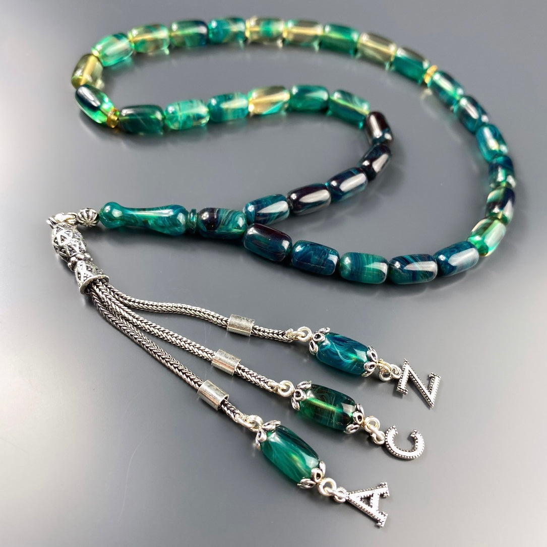 SIKMA Kehribar Tesbih 3 Buchstaben mit Holzbox weiss Hochglanz LIMITED Edition