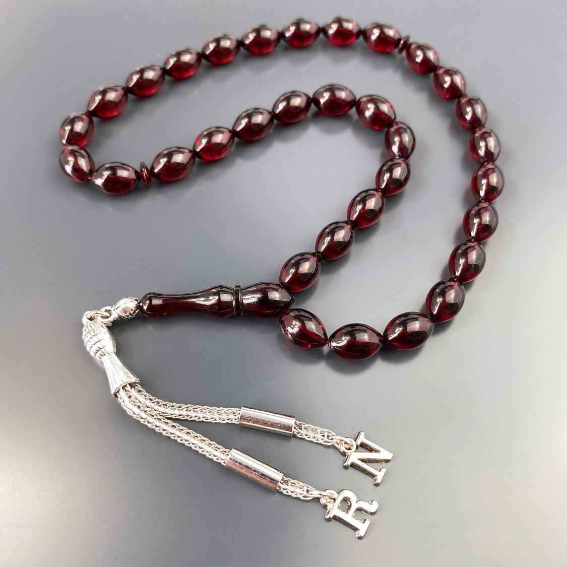 kehribar Tesbih Gebetskette Farblick islam bernstein geschenke für männer kette personalisiert mit Buchstaben für geschenk mann