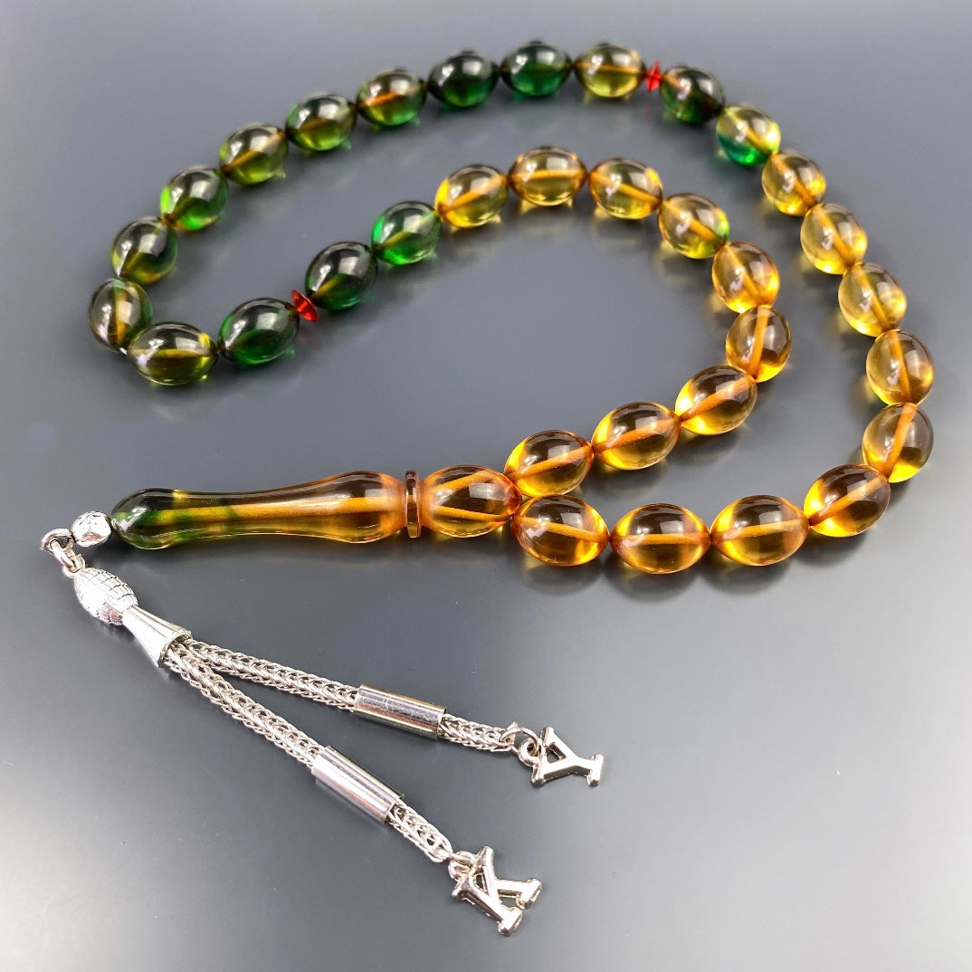 kehribar Tesbih Gebetskette Farblick islam bernstein geschenke für männer kette personalisiert mit Buchstaben für geschenk mann