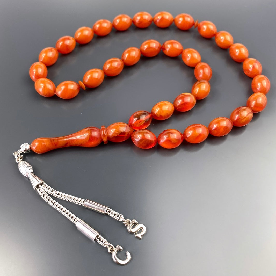 kehribar Tesbih Gebetskette Farblick islam bernstein geschenke für männer kette personalisiert mit Buchstaben für geschenk mann