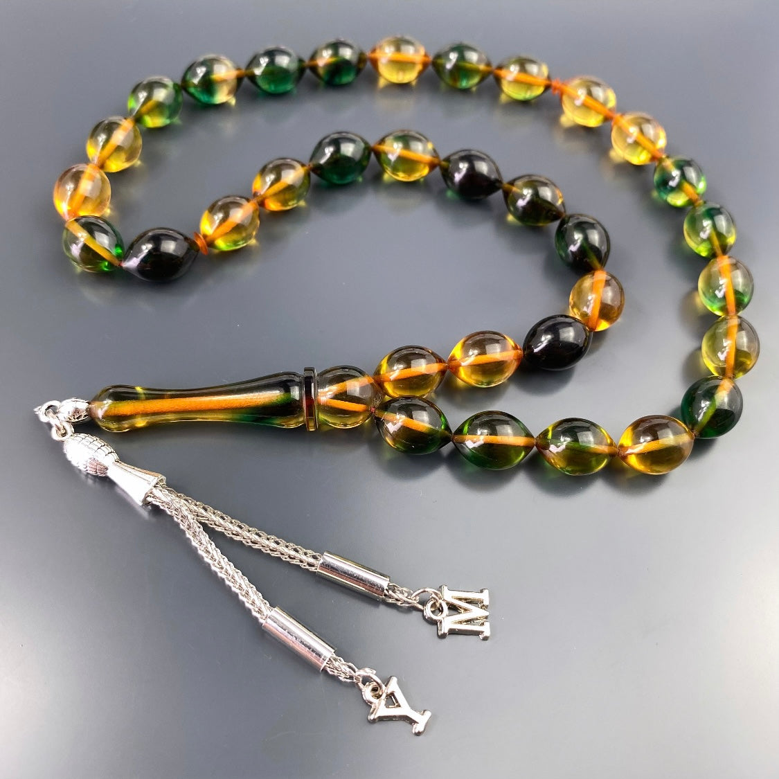 kehribar Tesbih Gebetskette Farblick islam bernstein geschenke für männer kette personalisiert mit Buchstaben für geschenk mann