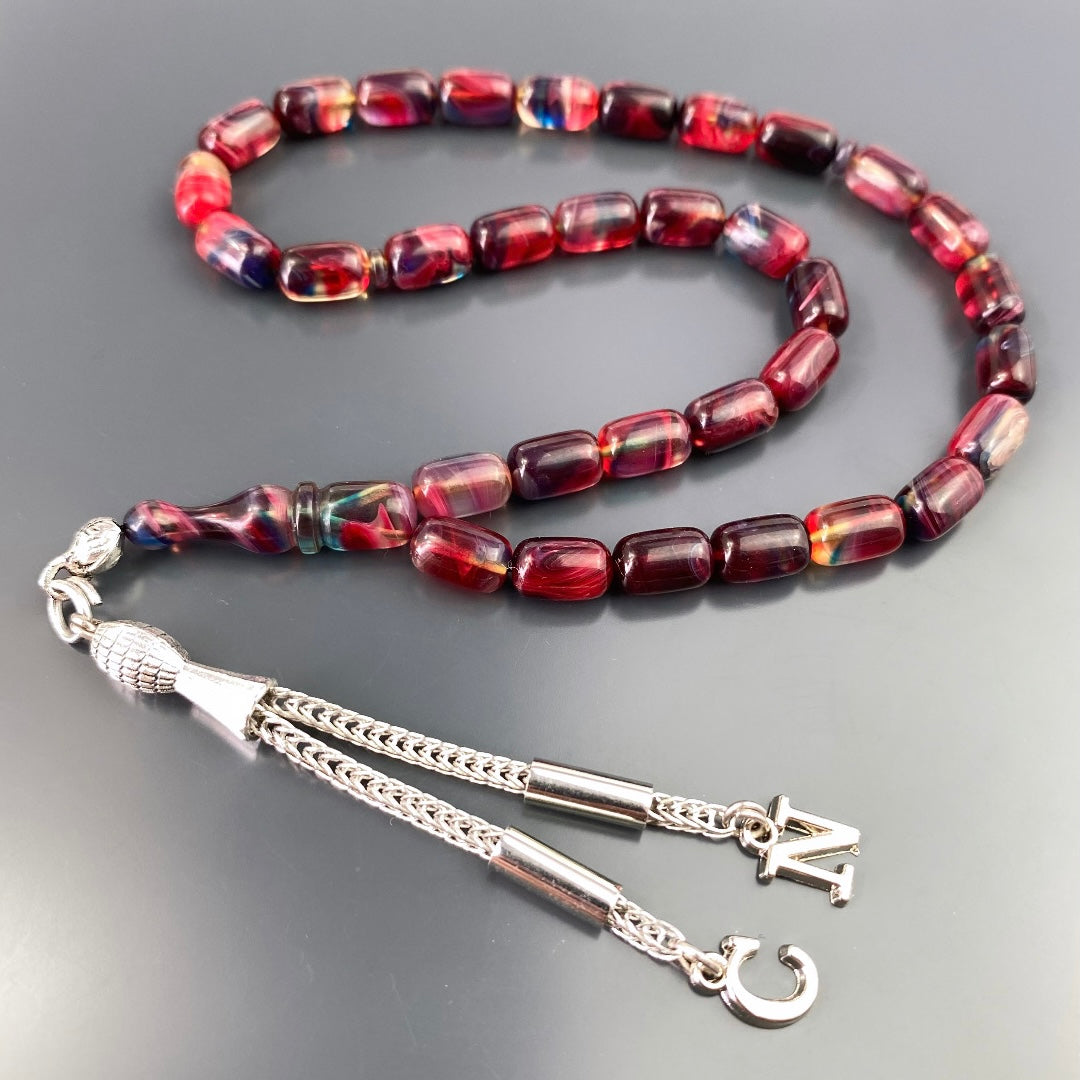 kehribar Tesbih Gebetskette Farblick islam bernstein geschenke für männer kette personalisiert mit Buchstaben für geschenk mann