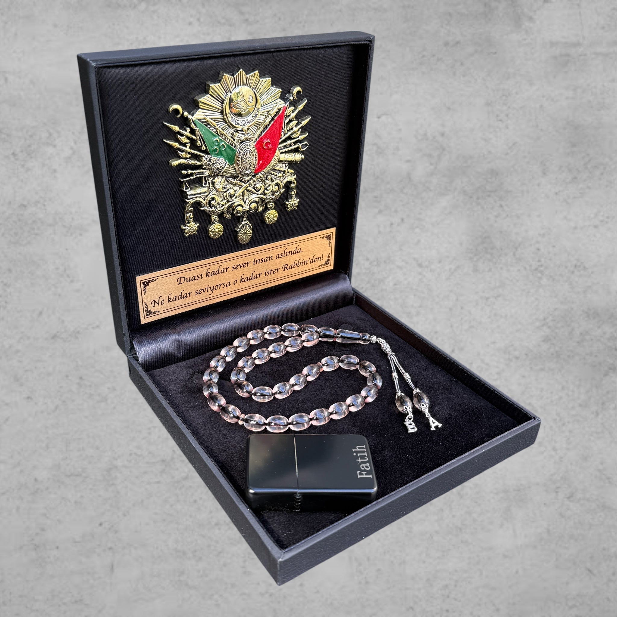 Kehribar Tesbih SIKMA Seffat Kapsül 925 Silber – Osmanli Geschenkbox 4eckig