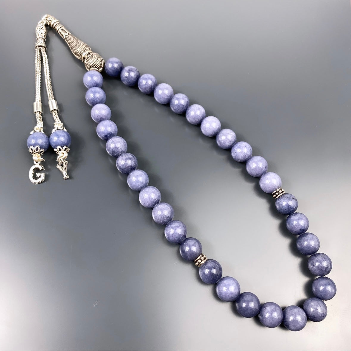 Tesbih Jade 925 Silber mit 2 Buchstaben