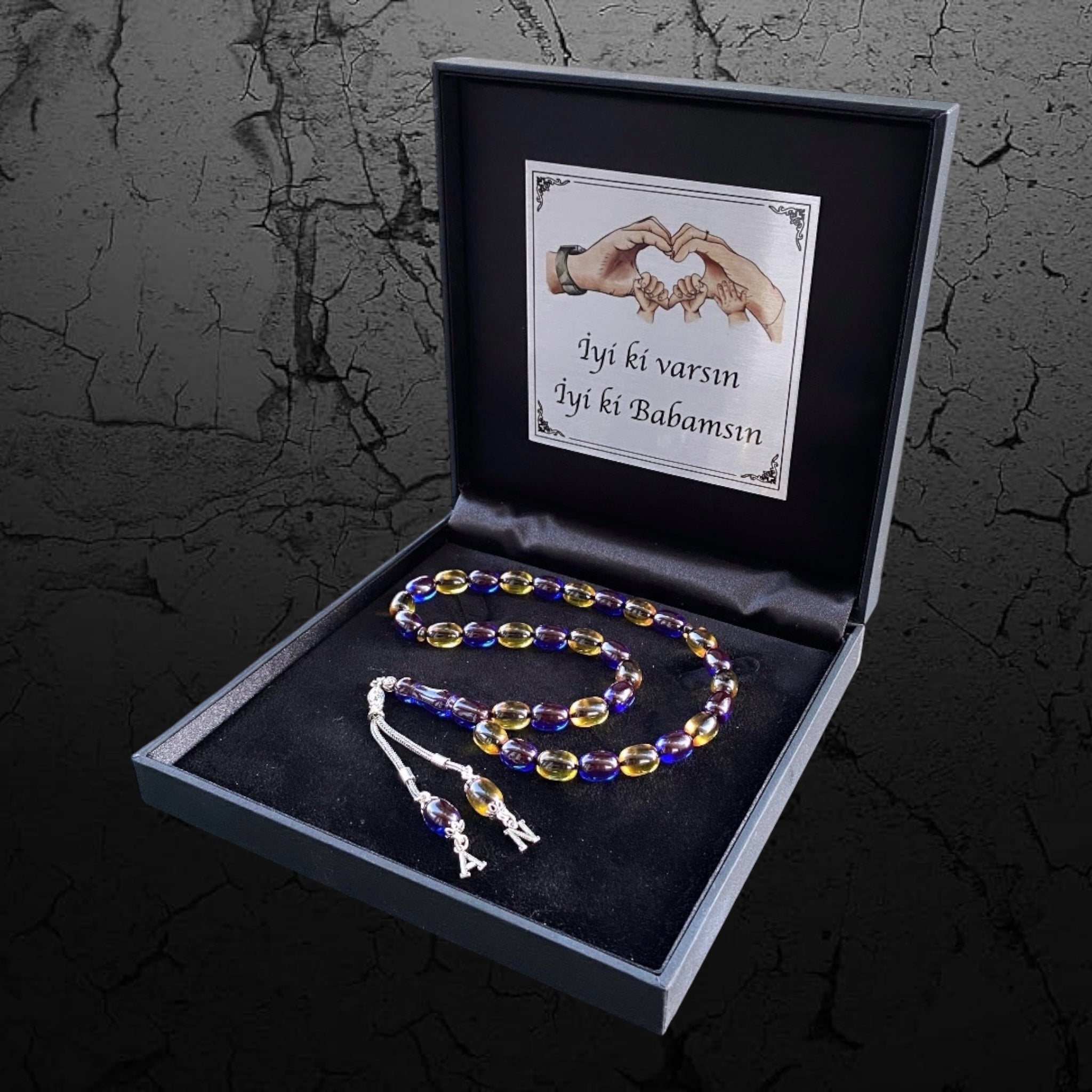 Gebetskette mit Namen Gravur und edler Geschenkbox