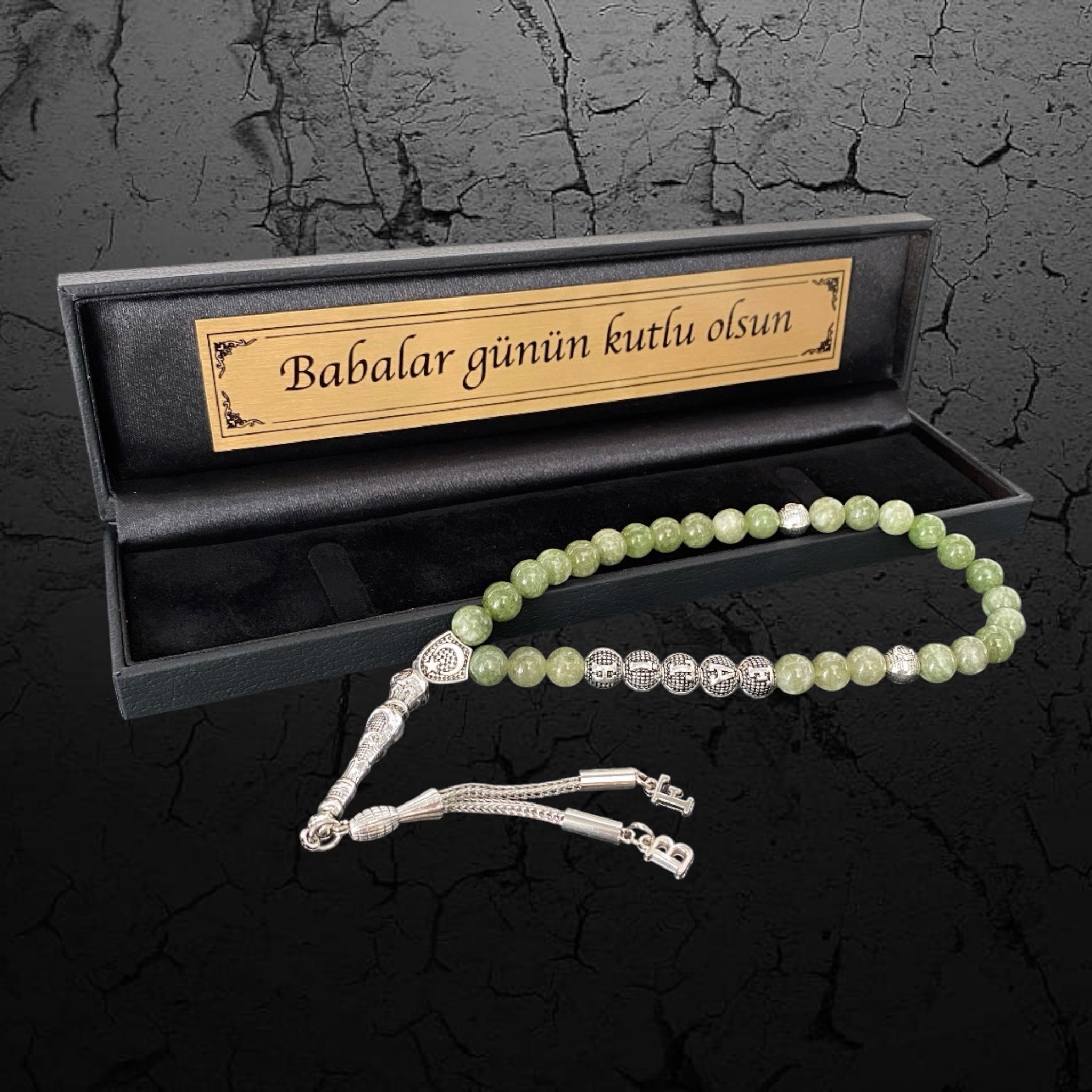 Edle Gebetskette Tesbih mit personalisierter Gravur und Box