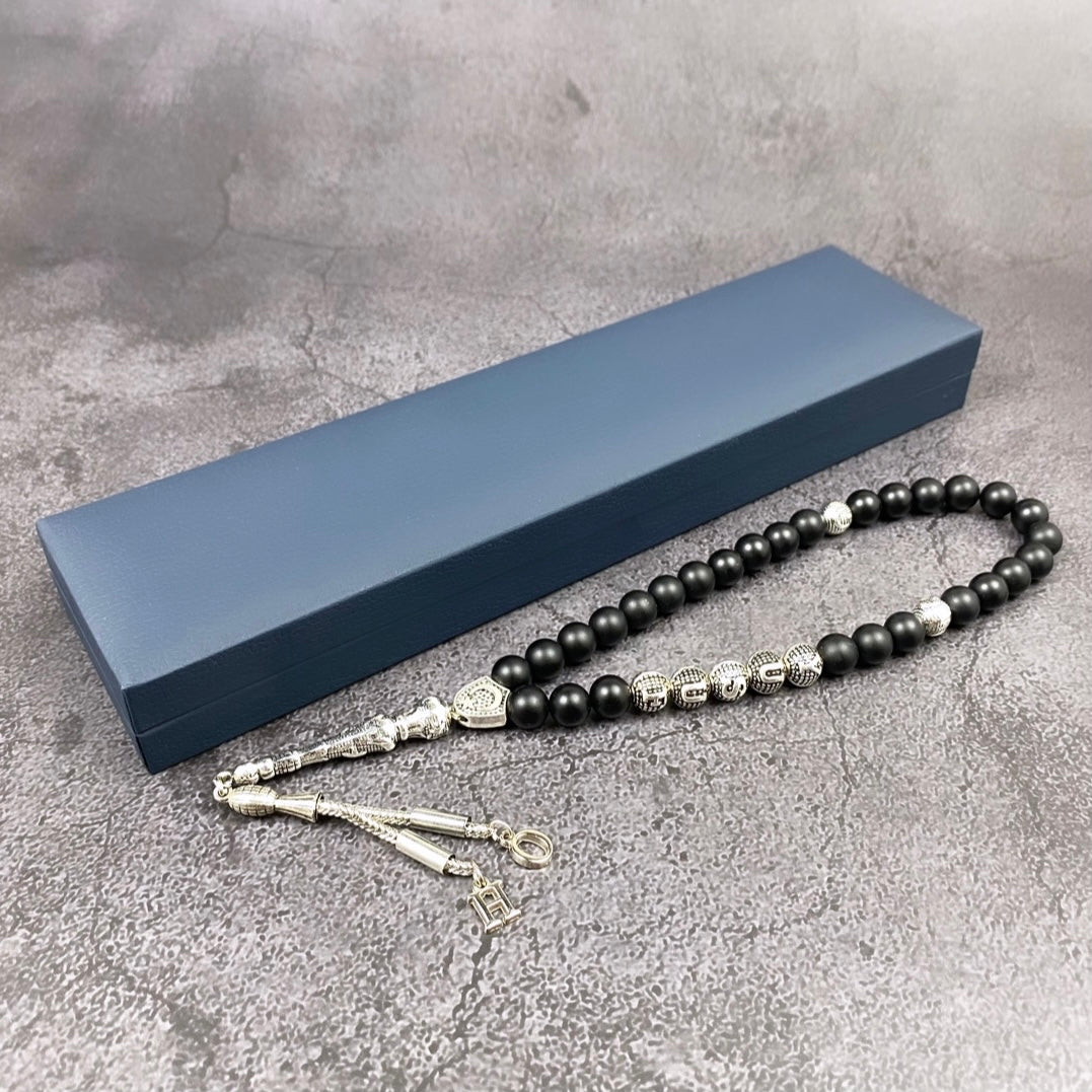 Tesbih mit Namen Blau OLD Box personalisiert