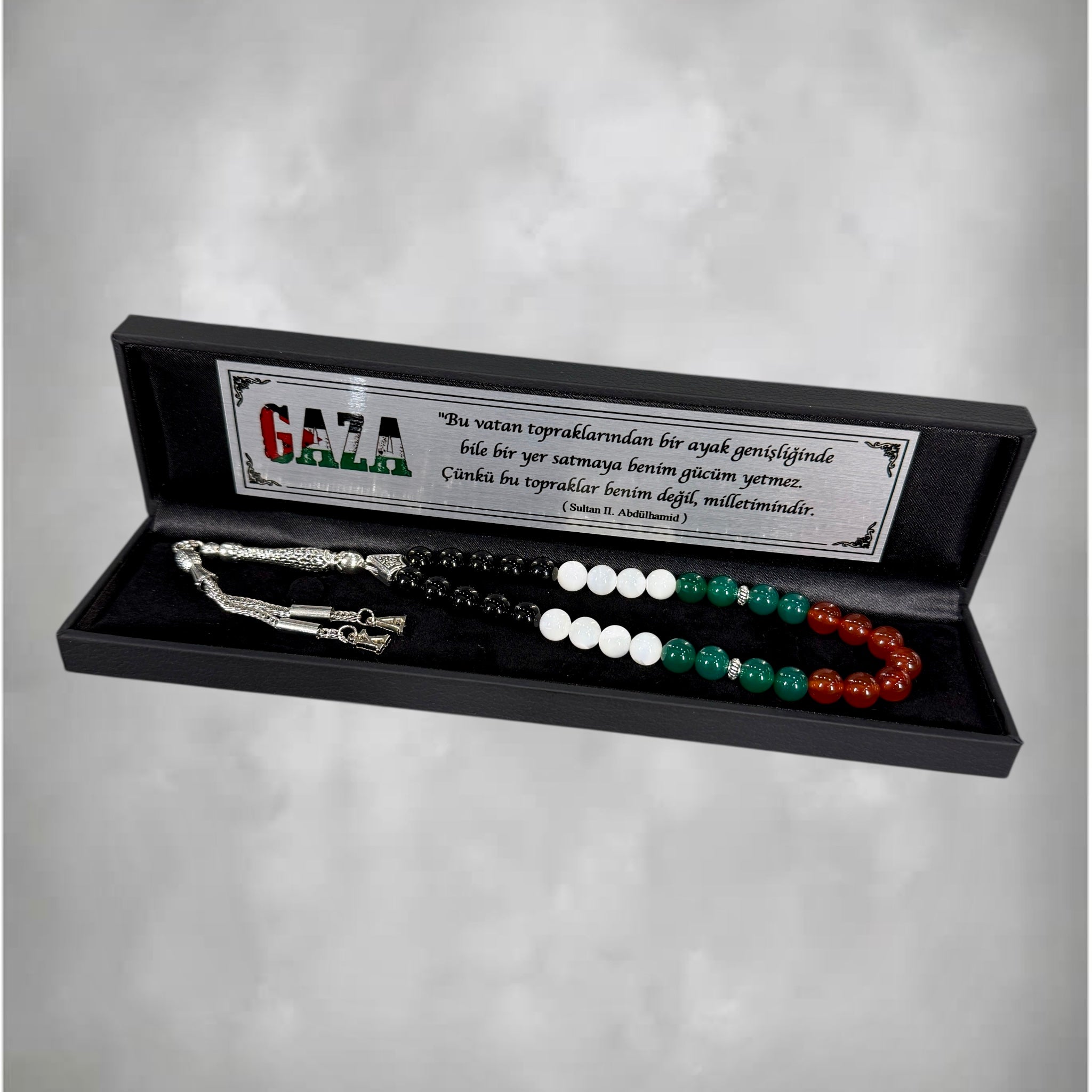 Tesbih mit 2 Buchstaben Gaza Logo Black Box