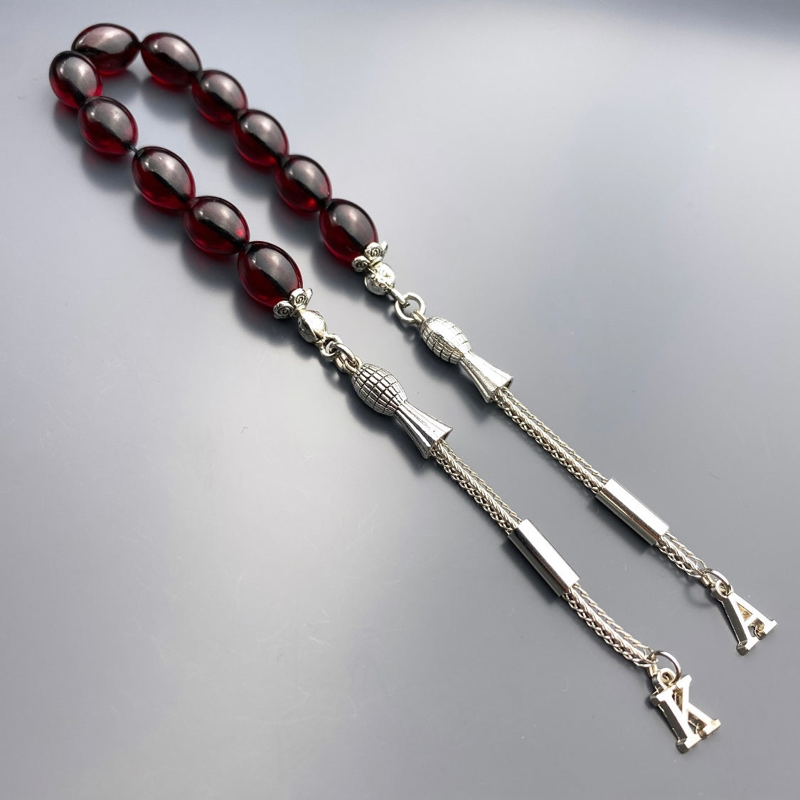 Ates SIKMA Kehribar Tesbih Dunkel Rot - 2 Buchstaben